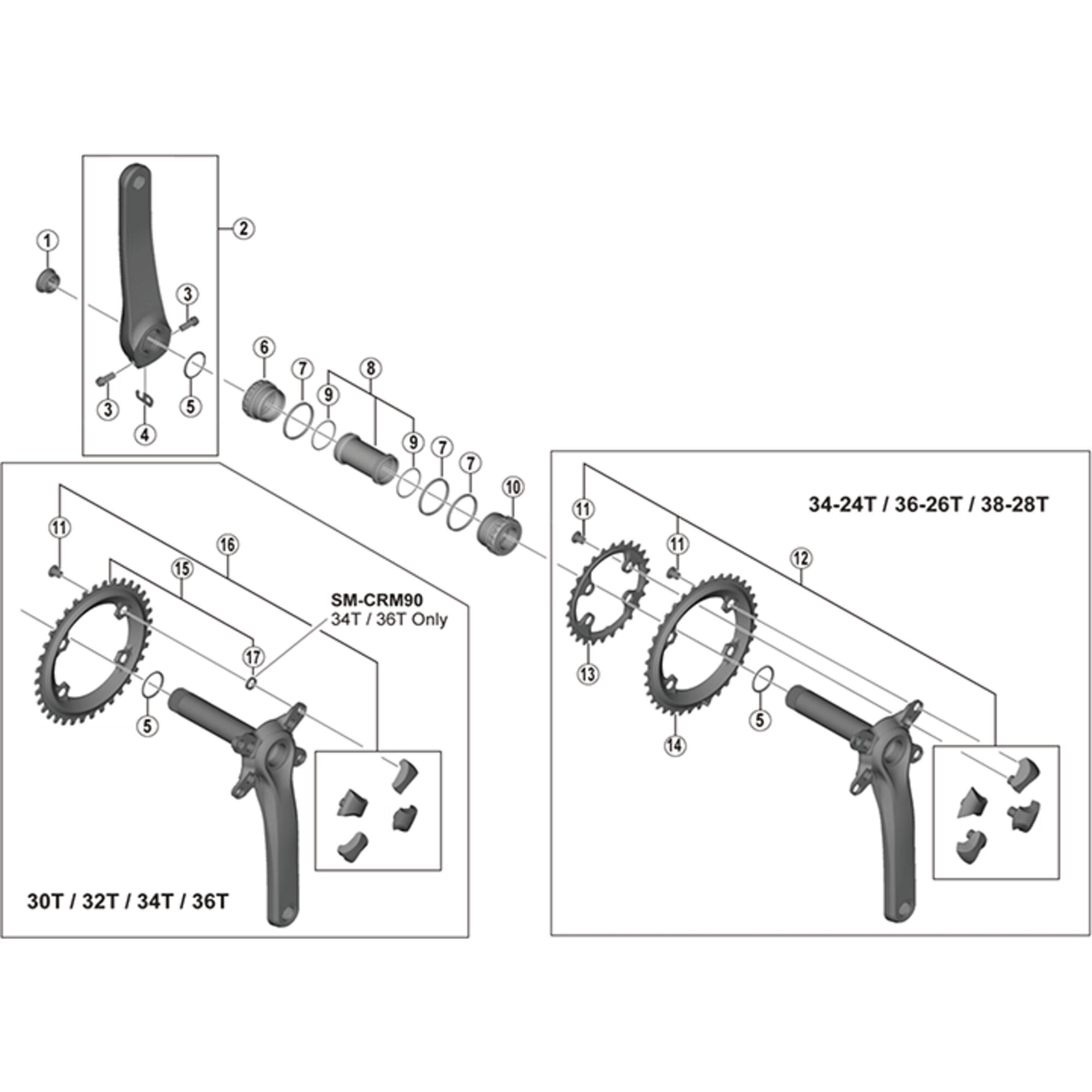 Shimano Spares M980 crank arm fixing bolt