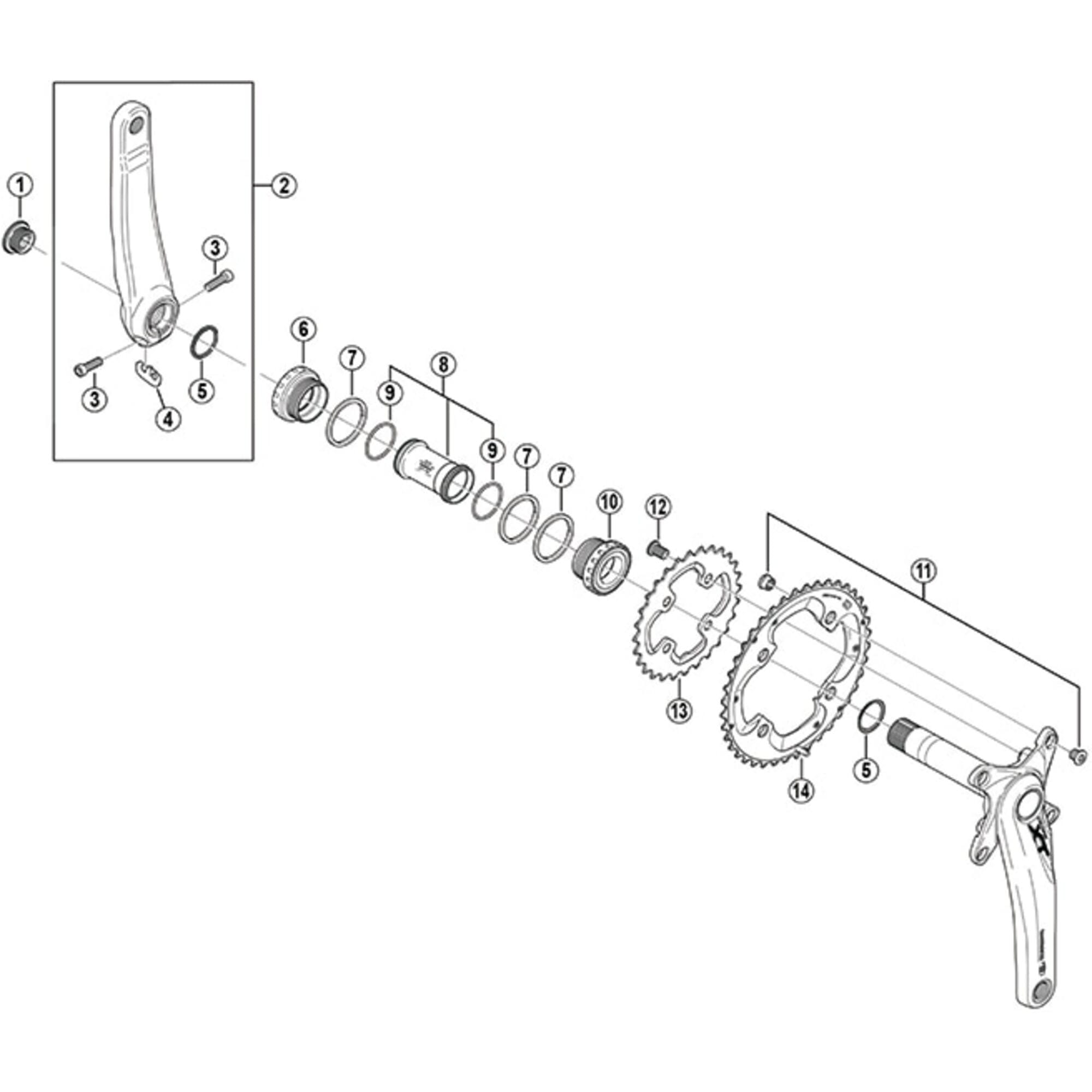 Shimano Spares M785 double gear fixing bolts and nuts, M8 x 7 mm