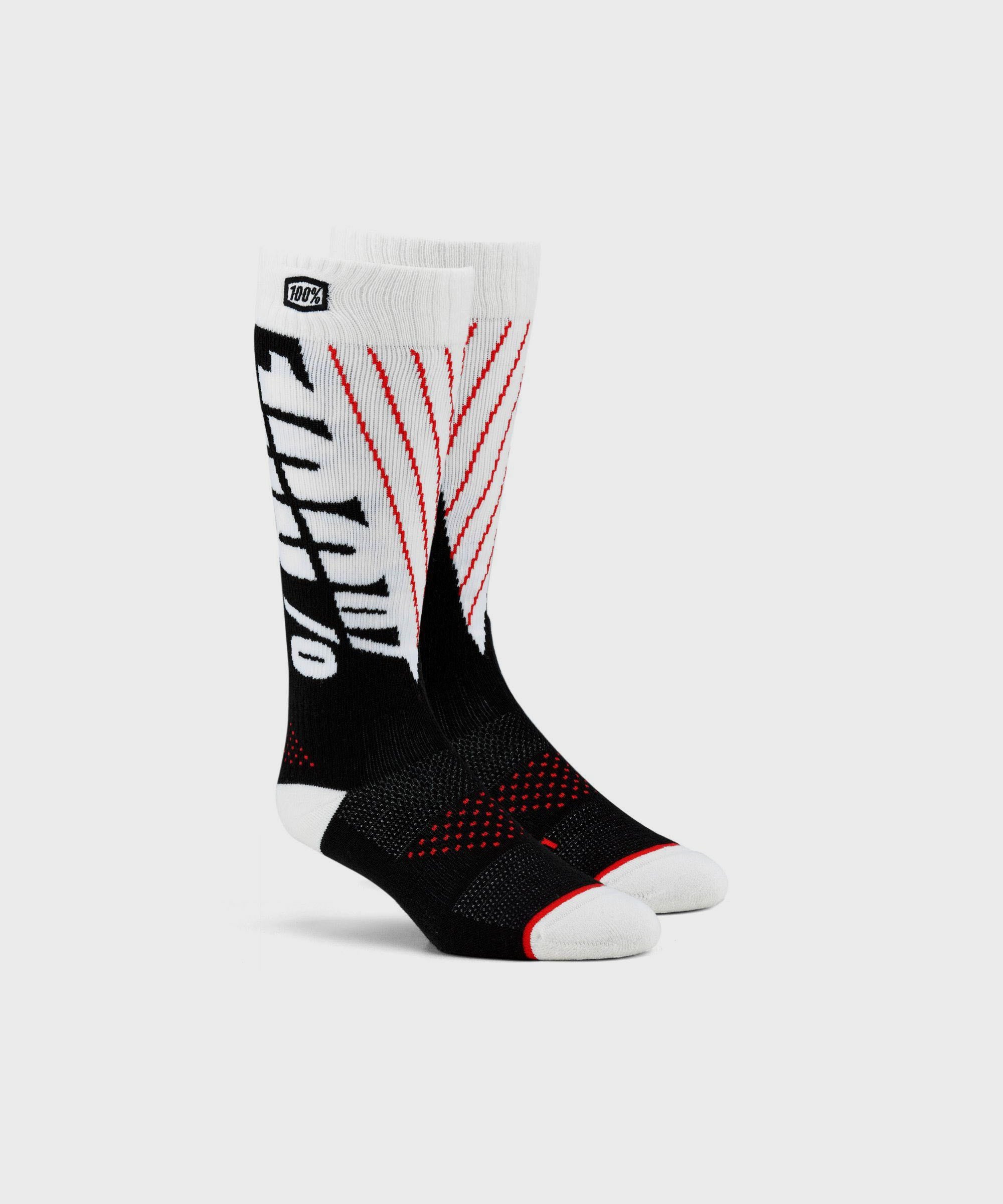 100% Torque Comfort Moto Socks Black / White