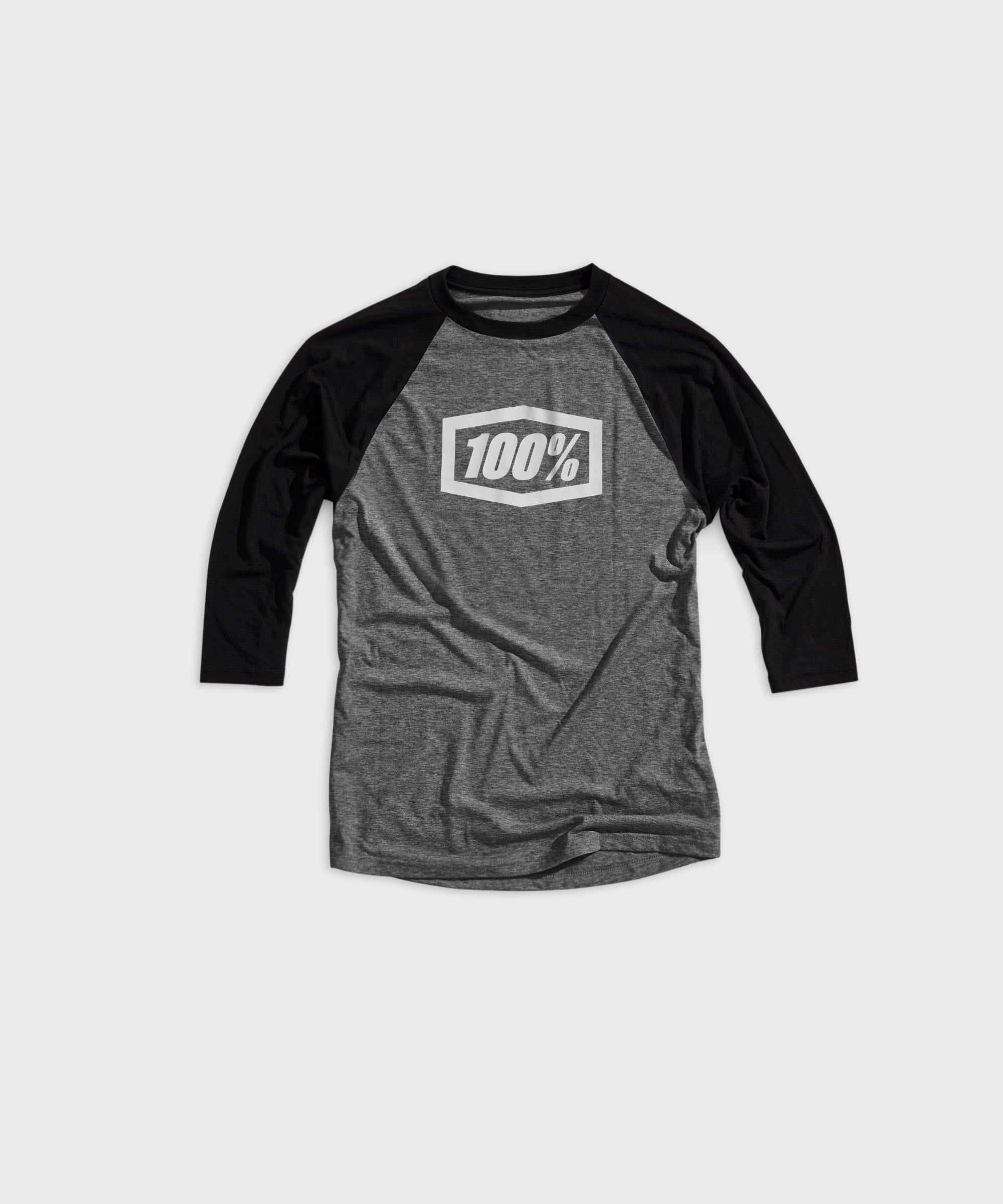 100% Icon ¾ Tech Tee Grey / Black