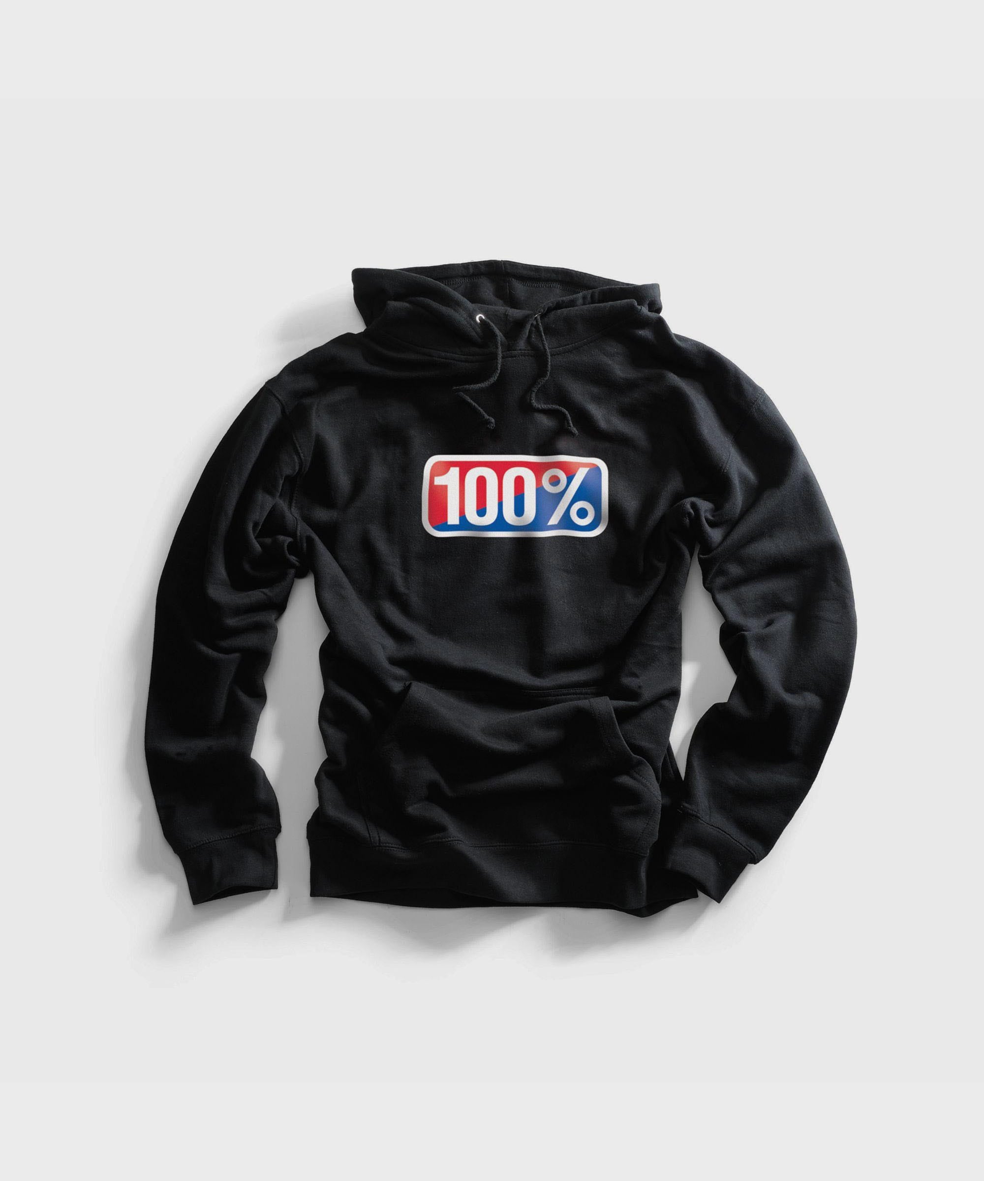 100% Classic Hooded Pullover Sweatshirt Black