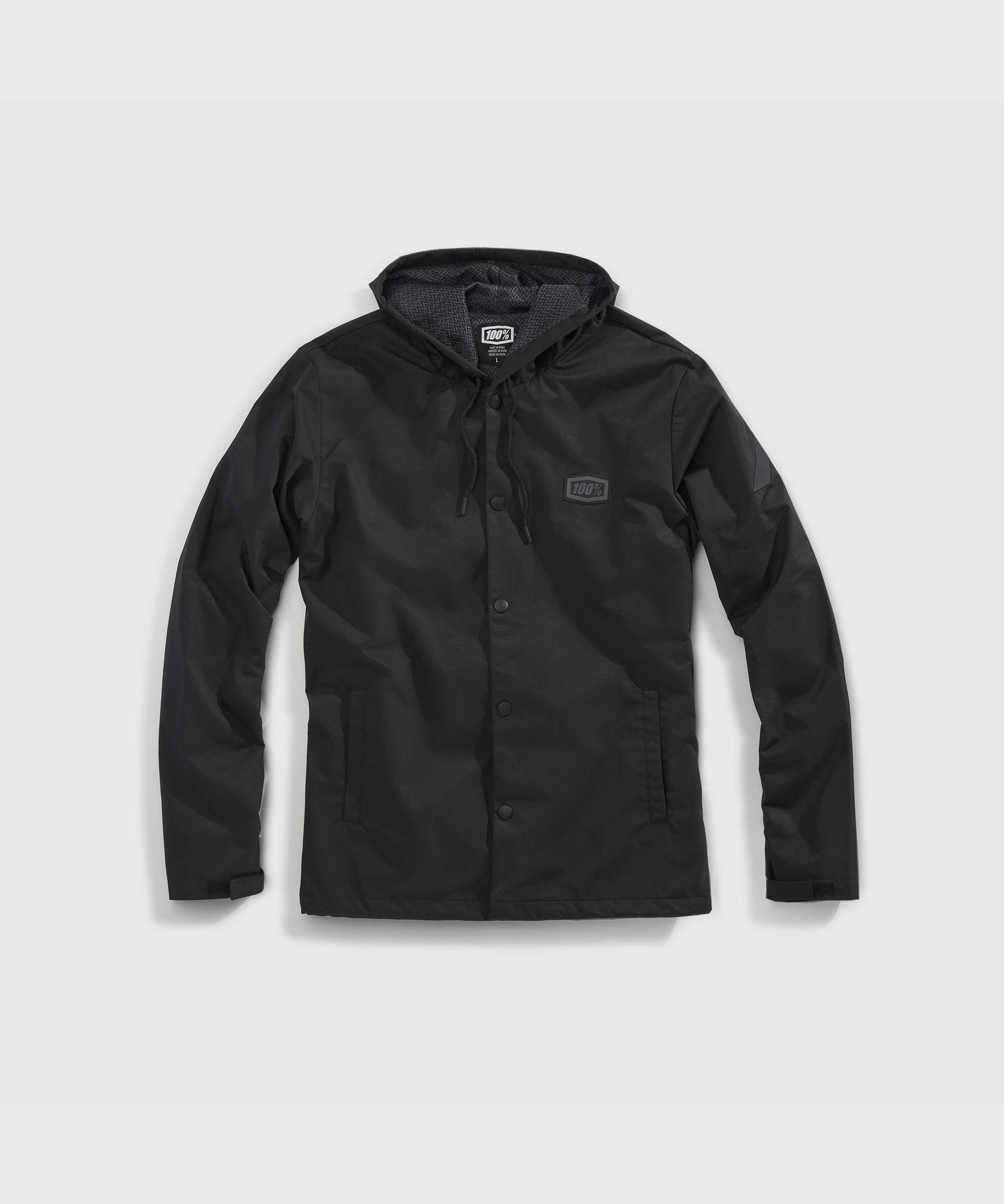 100% Apache Hooded Snap Jacket Black