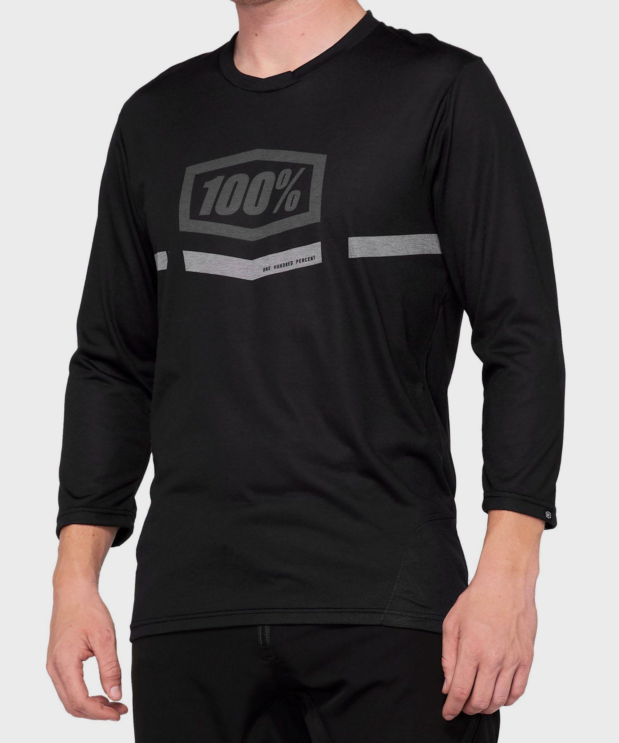 100% Airmatic ¾ Sleeve Jersey Black