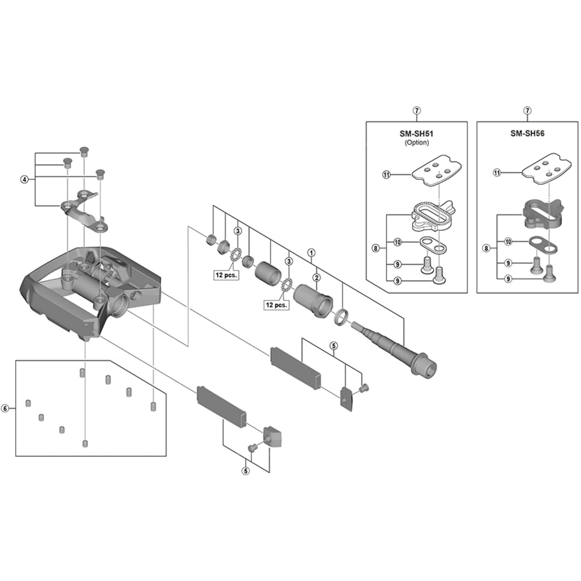 Shimano Spares M530 body cover and fixing bolts, left