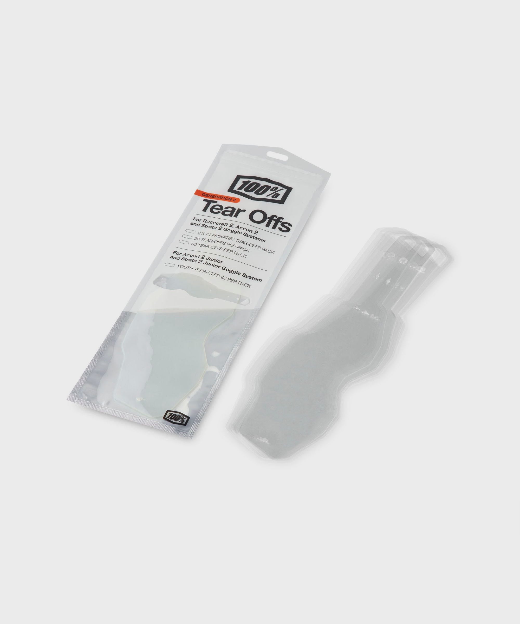 100% Racecraft 2 / Accuri 2 / Strata 2 Standard Tear | Power2CycleOff's | Power2Cycle