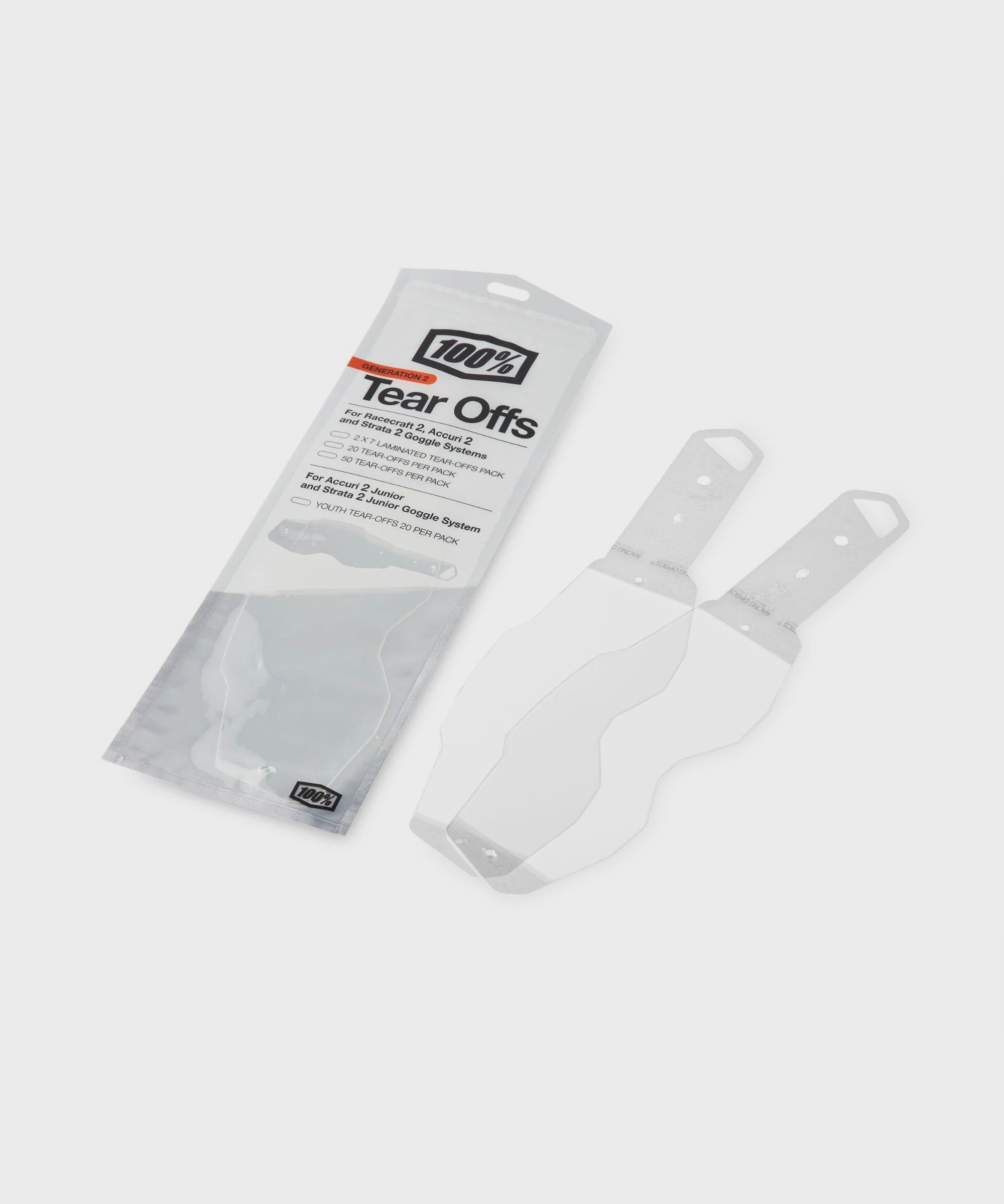 100% Racecraft 2 / Accuri 2 / Strata 2 Laminated Tear | Power2CycleOff's