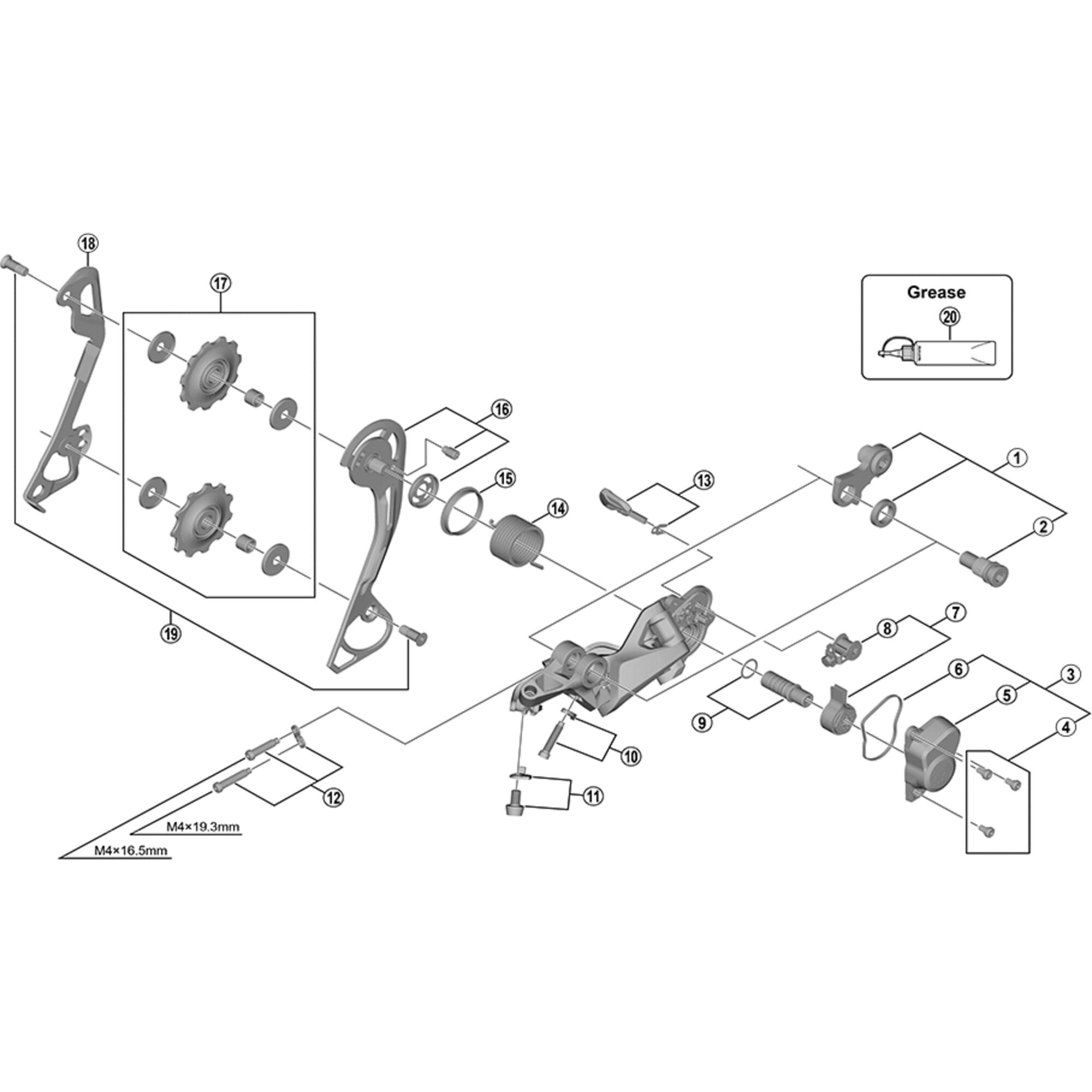 Shimano Spares M772 cable fixing bolt and plate