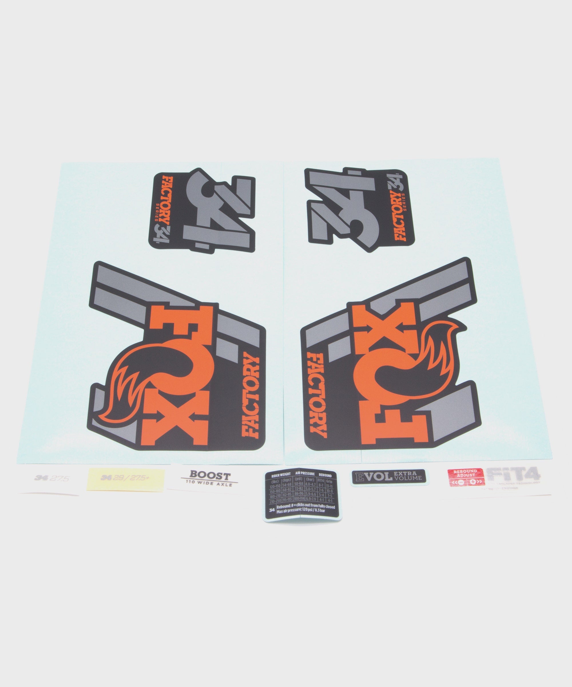Fox Fork Decal Kit 34 Factory Series 2018 Black