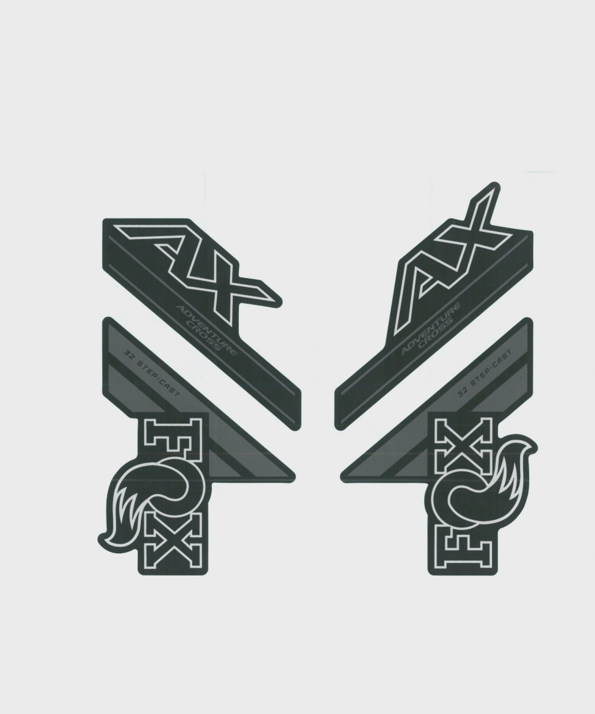 FOX Fork 32 Decal Kit: SC AX P | Power2CycleSE Grey Logo Matte Black 2018