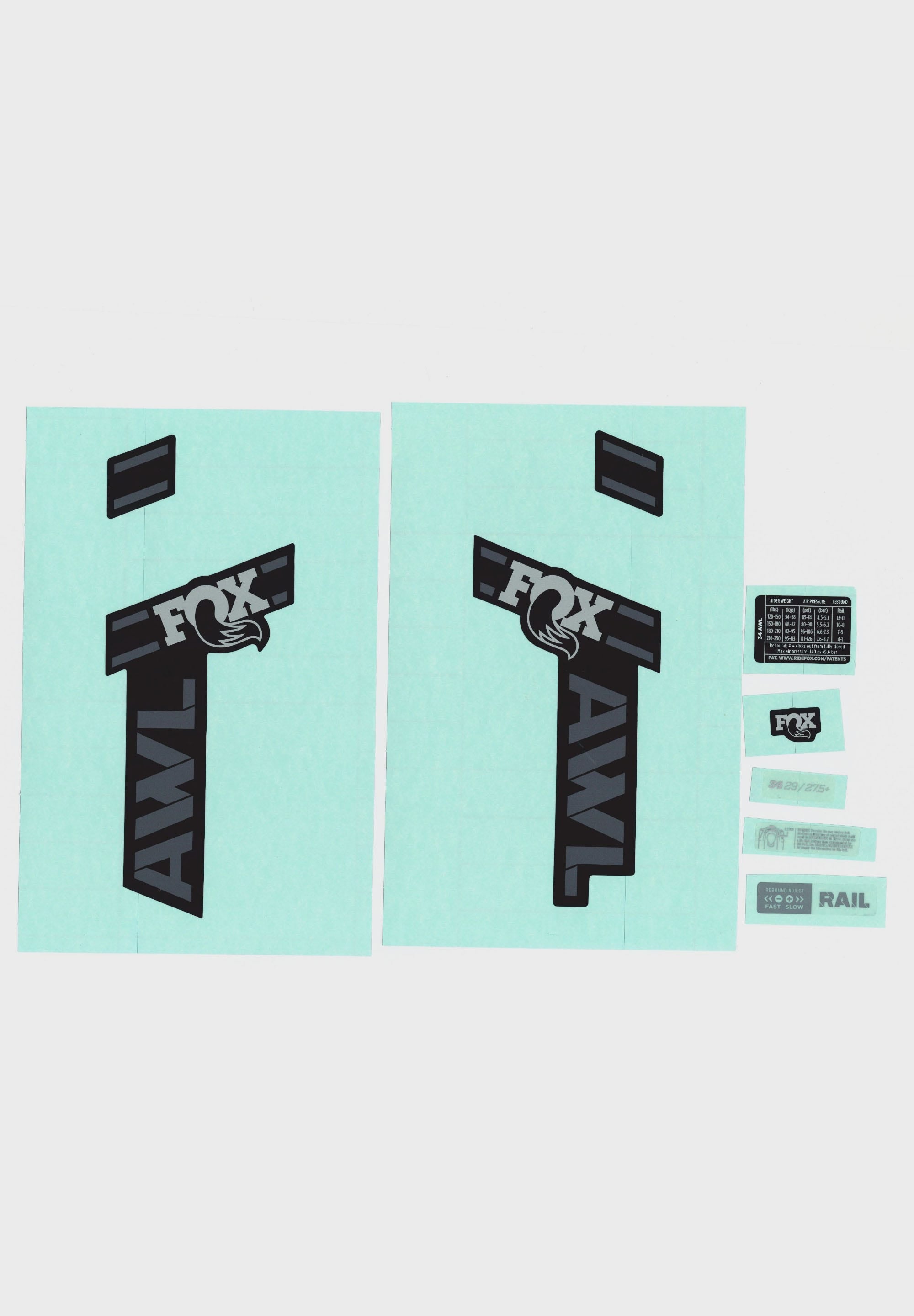 FOX Fork 34 AWL Decal Kit 2025