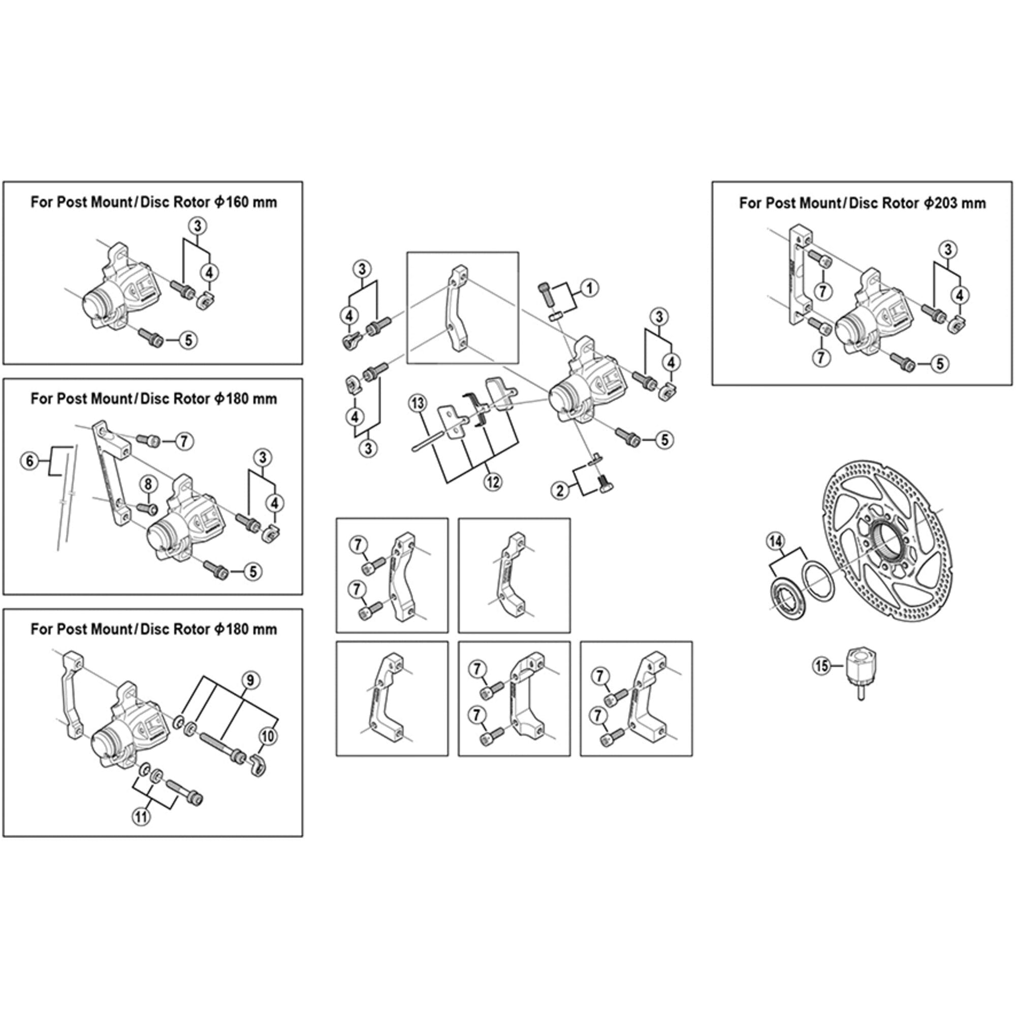 Shimano Spares M966 calliper fixing bolt M6 x 15 mm