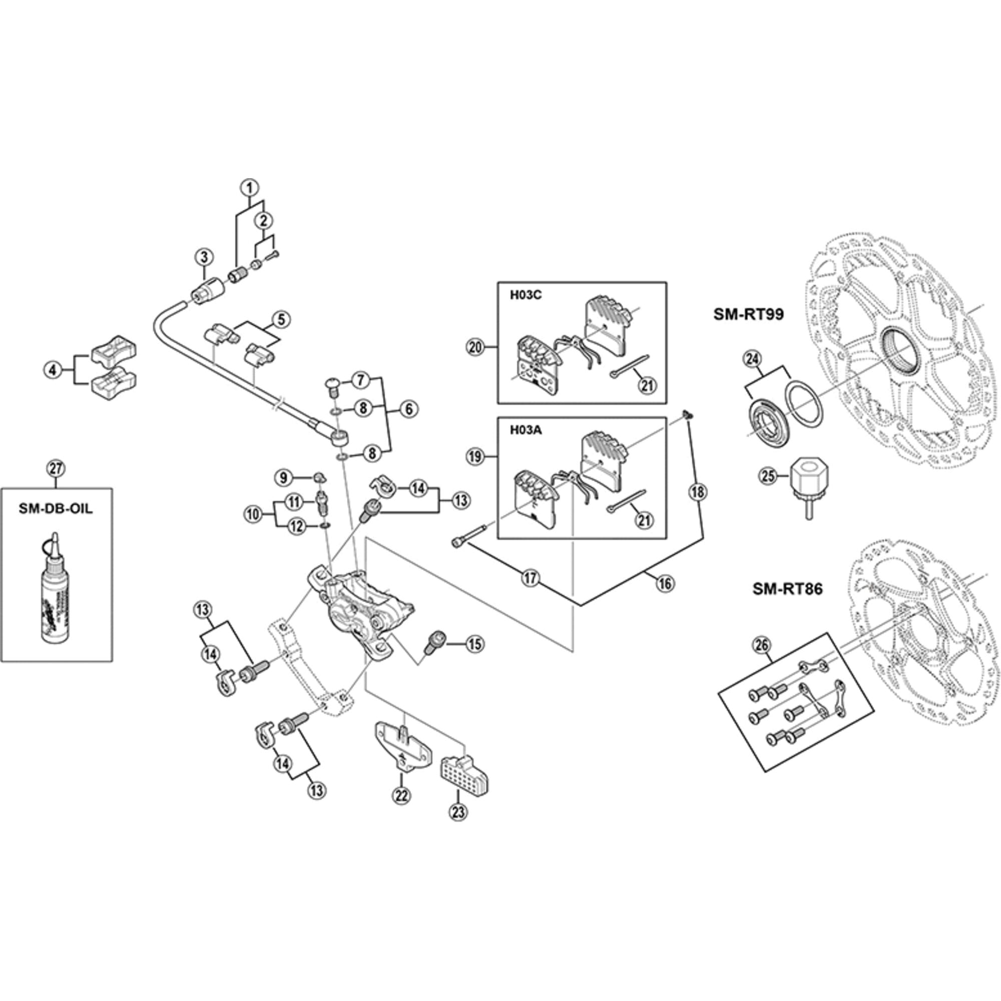 Shimano Spares M555 banjo bolt and O | Power2Cyclering