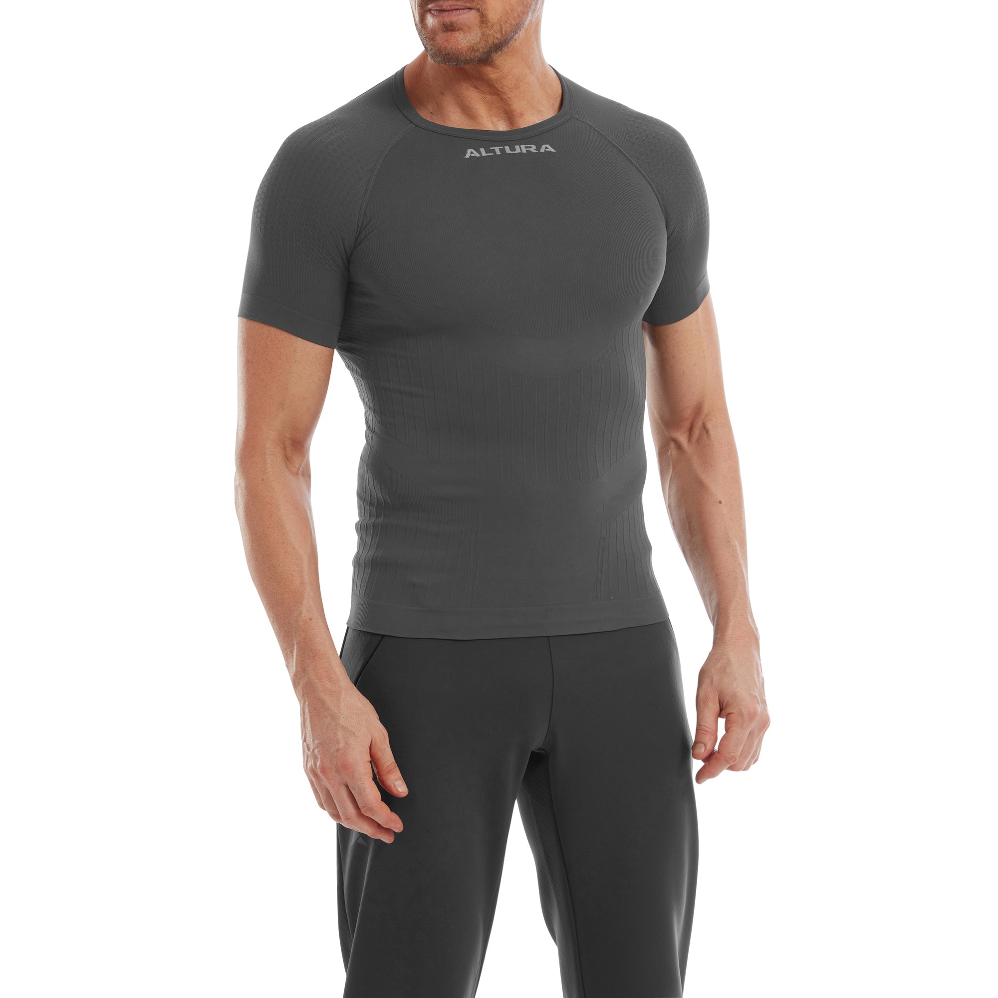 Altura Tempo Seamless Short Sleeve Baselayer 2022: CHARCOAL XS/S