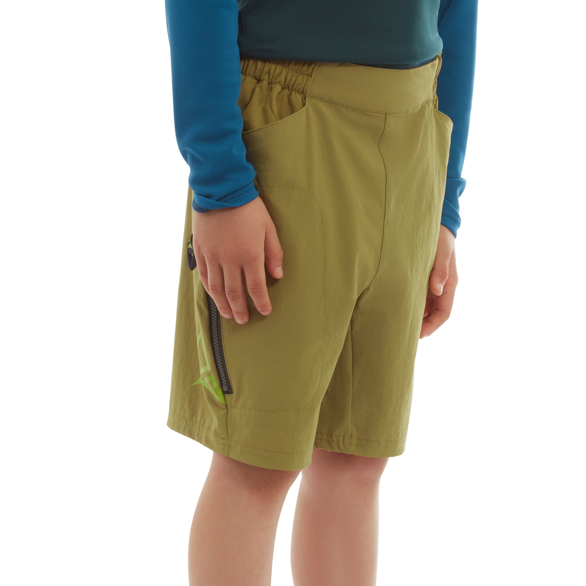 Altura Kids Spark Trail Shorts 2022: OLIVE 9-10 YEARS