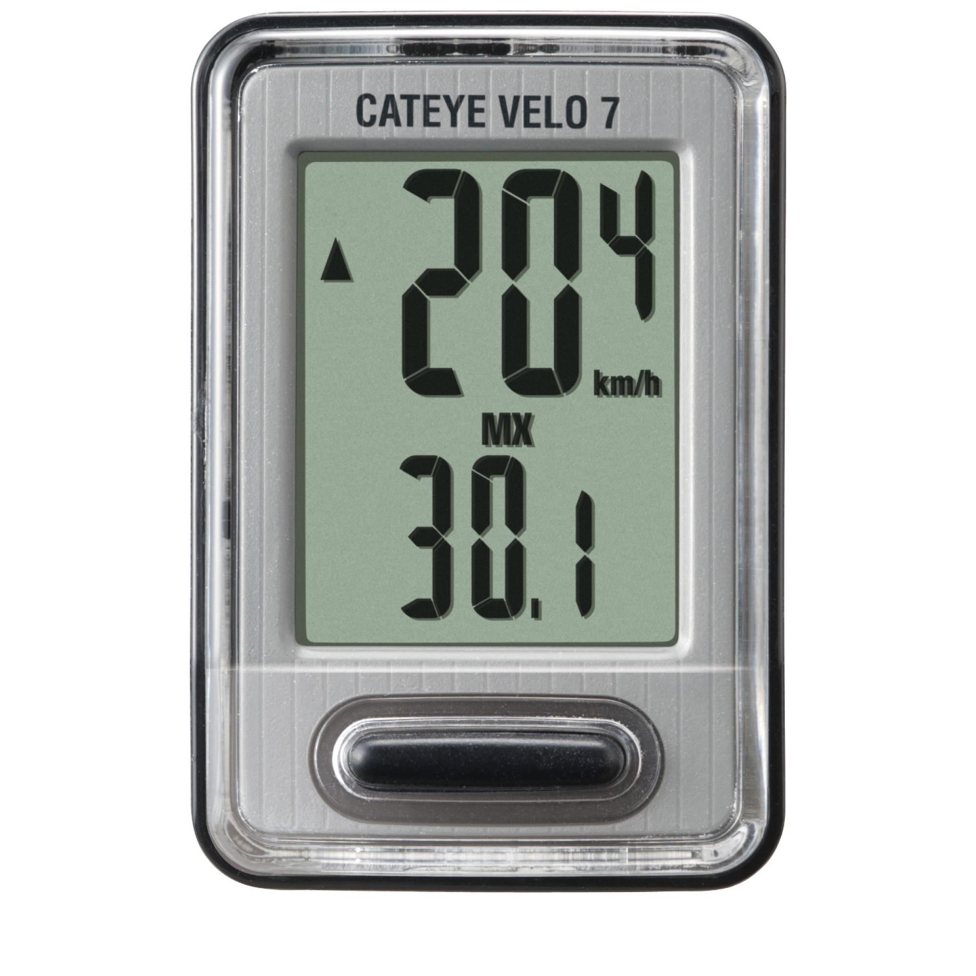 CatEye Velo 7 Wired Cycle Computer | Power2Cycle GREY