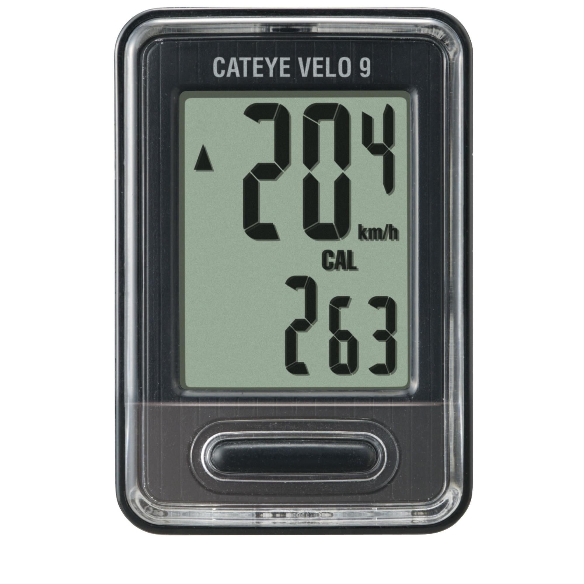CatEye Velo 9 Wired Cycle Computer | Power2Cycle BLACK