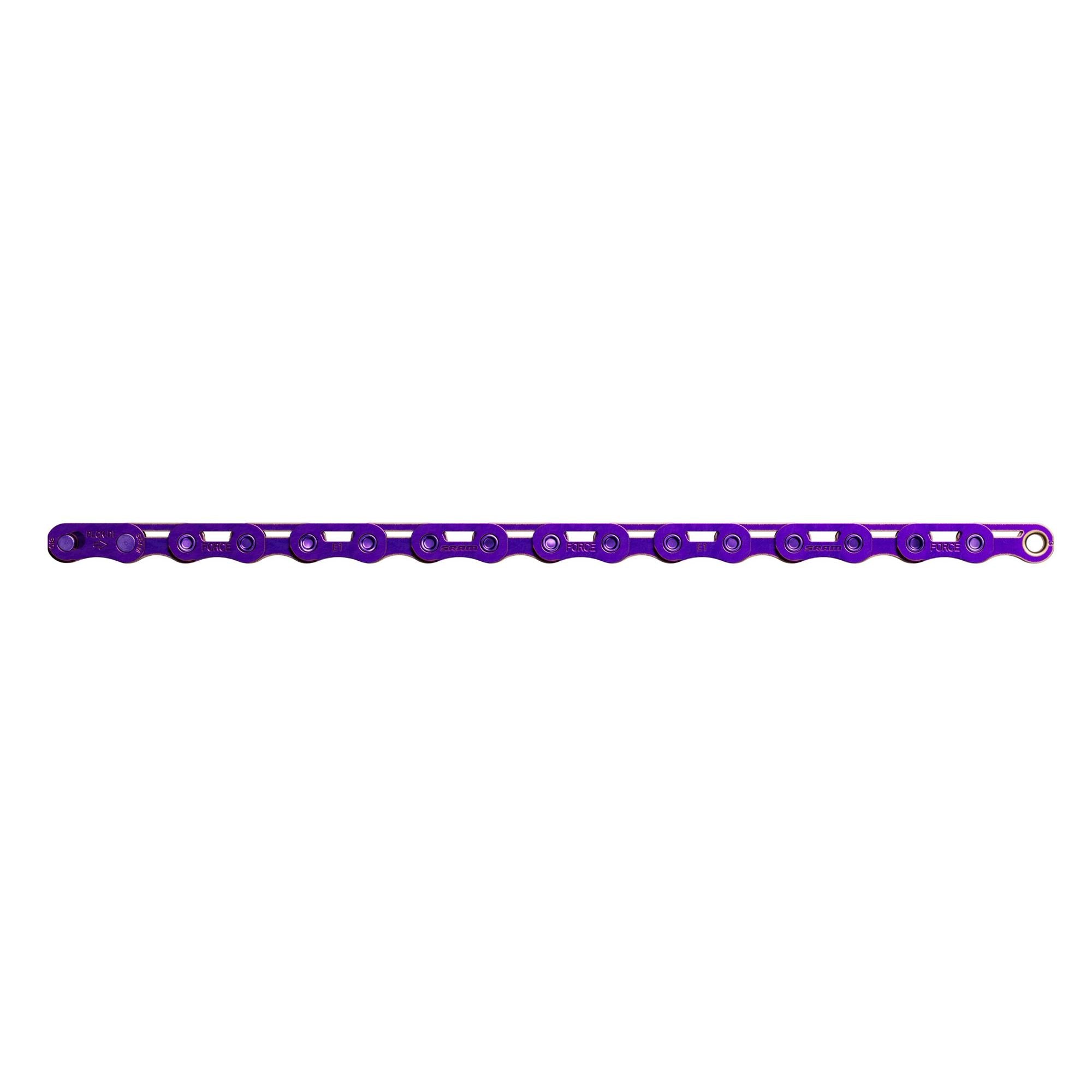 SRAM Chain FORCE E1 Flattop with PowerLock | Power2Cycle 12/13 speed | Power2Cycle PURPLE