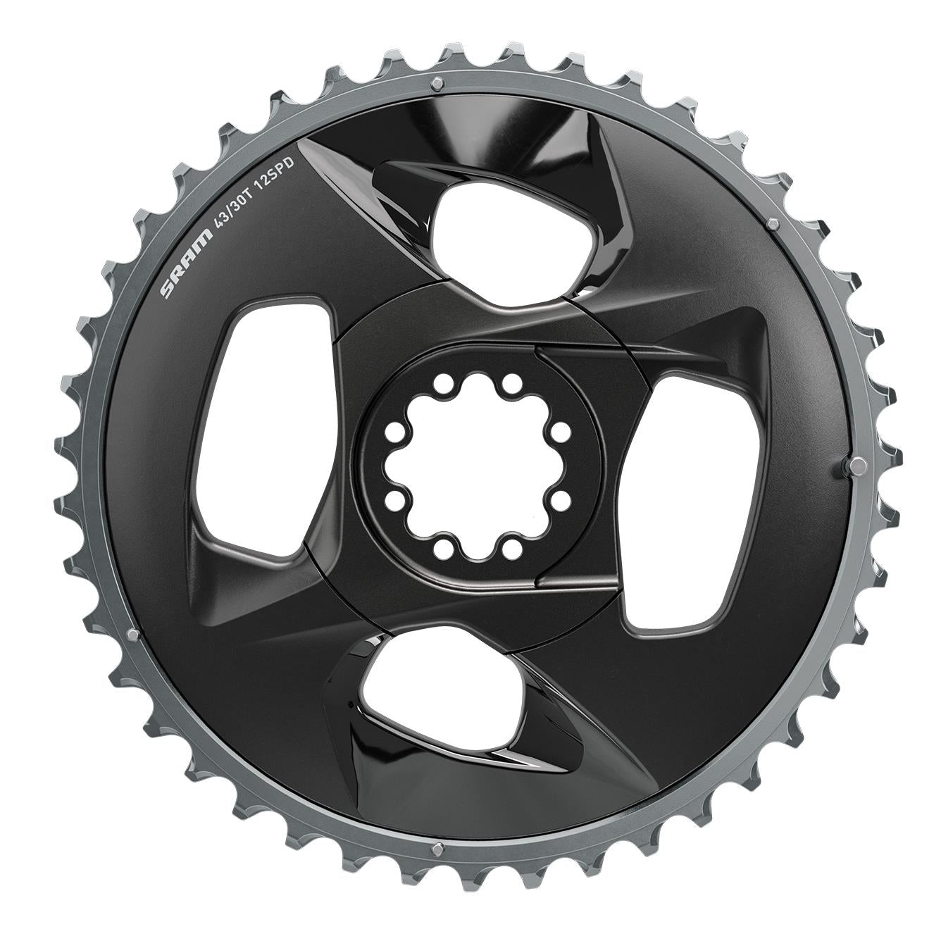SRAM Chain Ring Road 43T 94BCD 2X12 Force Wide With Cover Plate 2021 | Power2Cycle POLAR GREY 43T