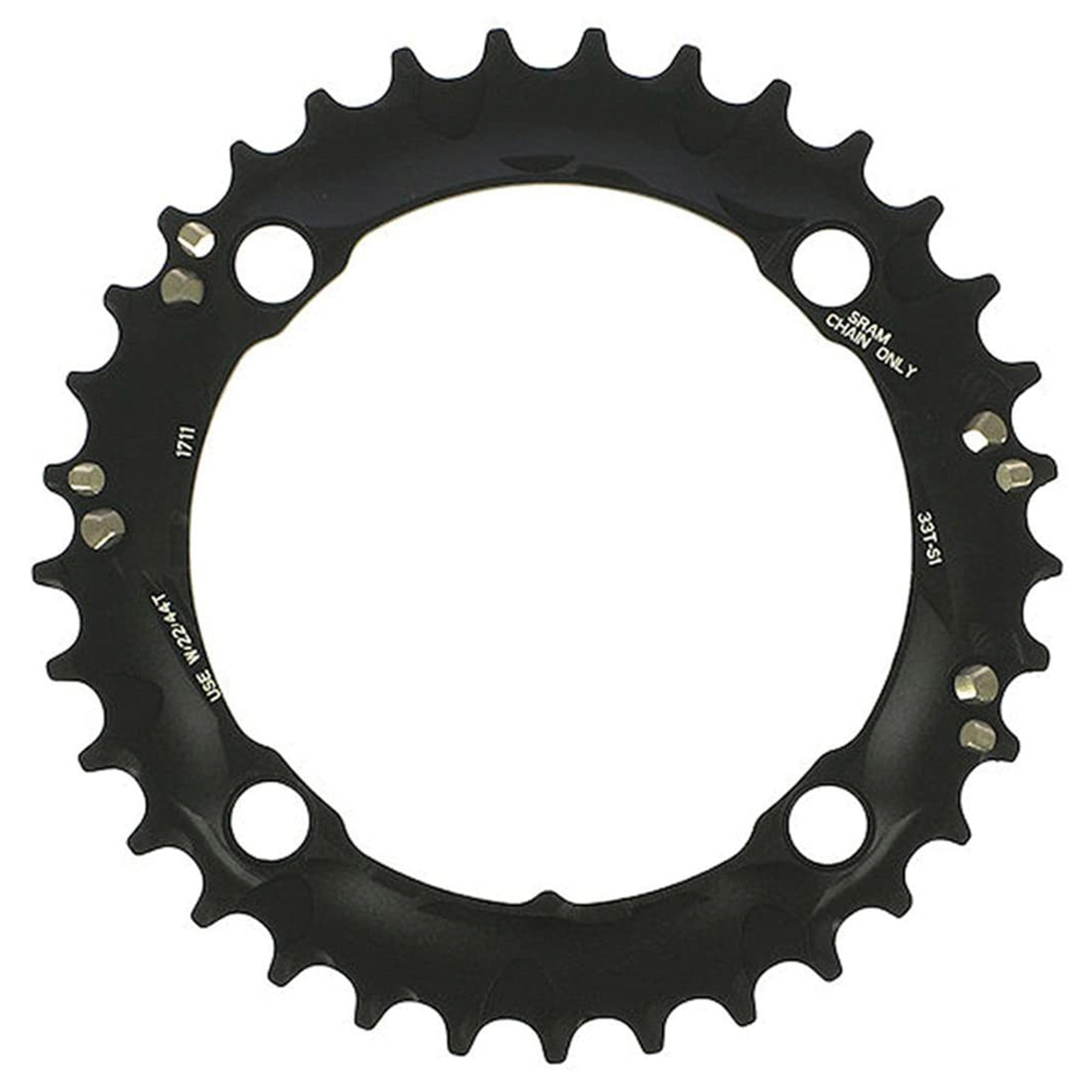 Sram Spare | Power2Cycle Chain Ring MTB 42T 120 S2 AL6 Long Pin GXP CNC 2X10 Blast Black | Power2Cycle BLACK 10SPD 42T