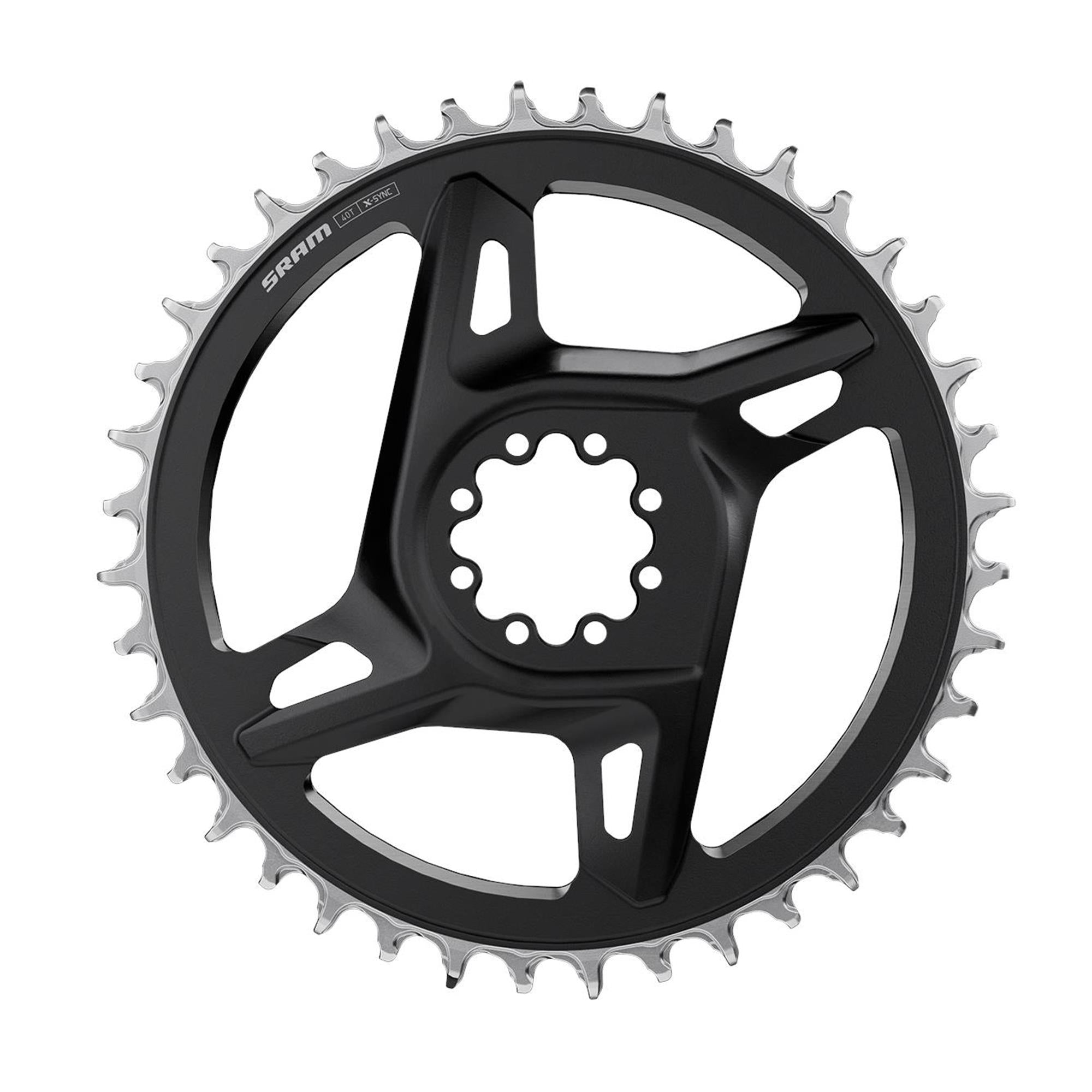 SRAM Chain Ring Road DM X | Power2CycleSync (Red E1) Including 8 Chainring Bolts | Power2Cycle BLACK/SILVER