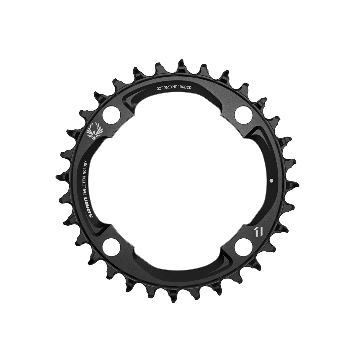 SRAM Chain Ring X | Power2CycleSYNC 2 104 BCD Aluminium 12 speed | Power2Cycle BLACK