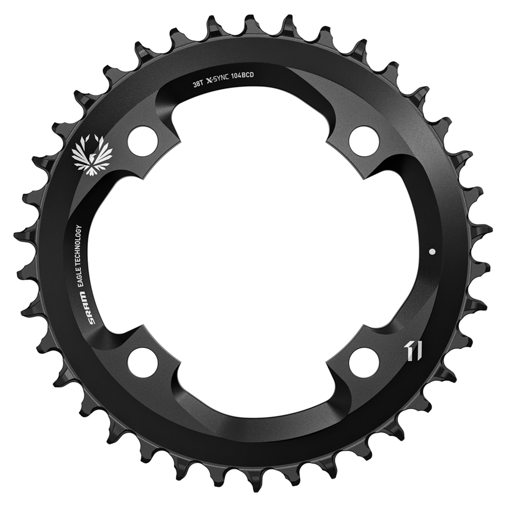 SRAM Chain Ring X | Power2CycleSync 2 38T 104 BCD Steel Eagle Black | Power2Cycle BLACK 38T