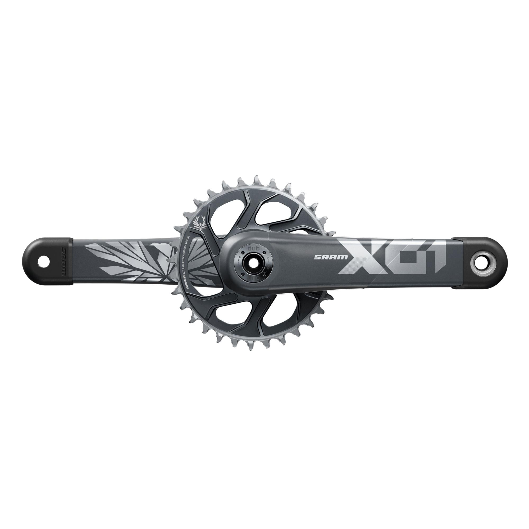 SRAM Crankset X01 Eagle Boost 148 DUB 12s w Direct Mount 32T X | Power2CycleSYNC 2 Chainring (DUB Cups/Bearings not included) C3 | Power2Cycle LUNAR