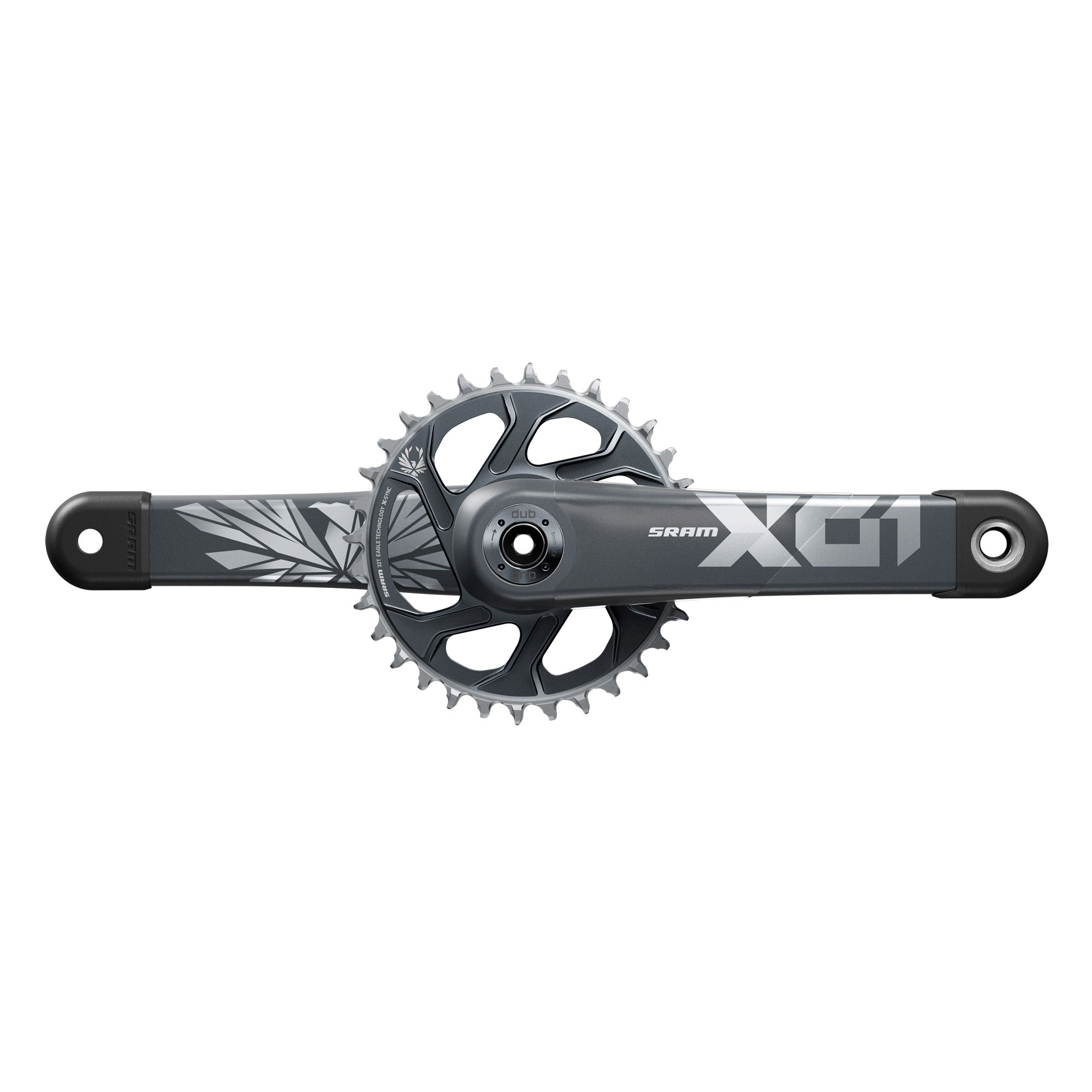 SRAM Crankset X01 Eagle Superboost+ DUB 12s w Direct Mount 32T X | Power2CycleSYNC 2 Chainring (DUB Cups/Bearings not included) C3 | Power2Cycle LUNAR