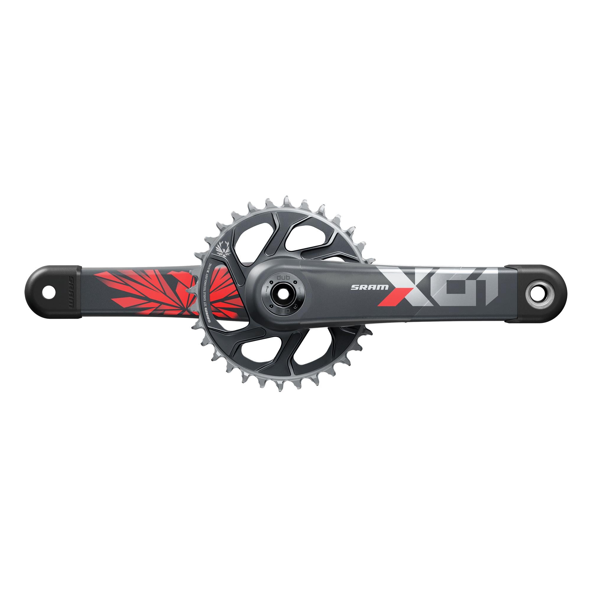 SRAM Crankset X01 Eagle DUB 12s w Direct Mount 32T X | Power2CycleSYNC 2 Chainring (DUB Cups/Bearings not included) C3 | Power2Cycle LUNAR