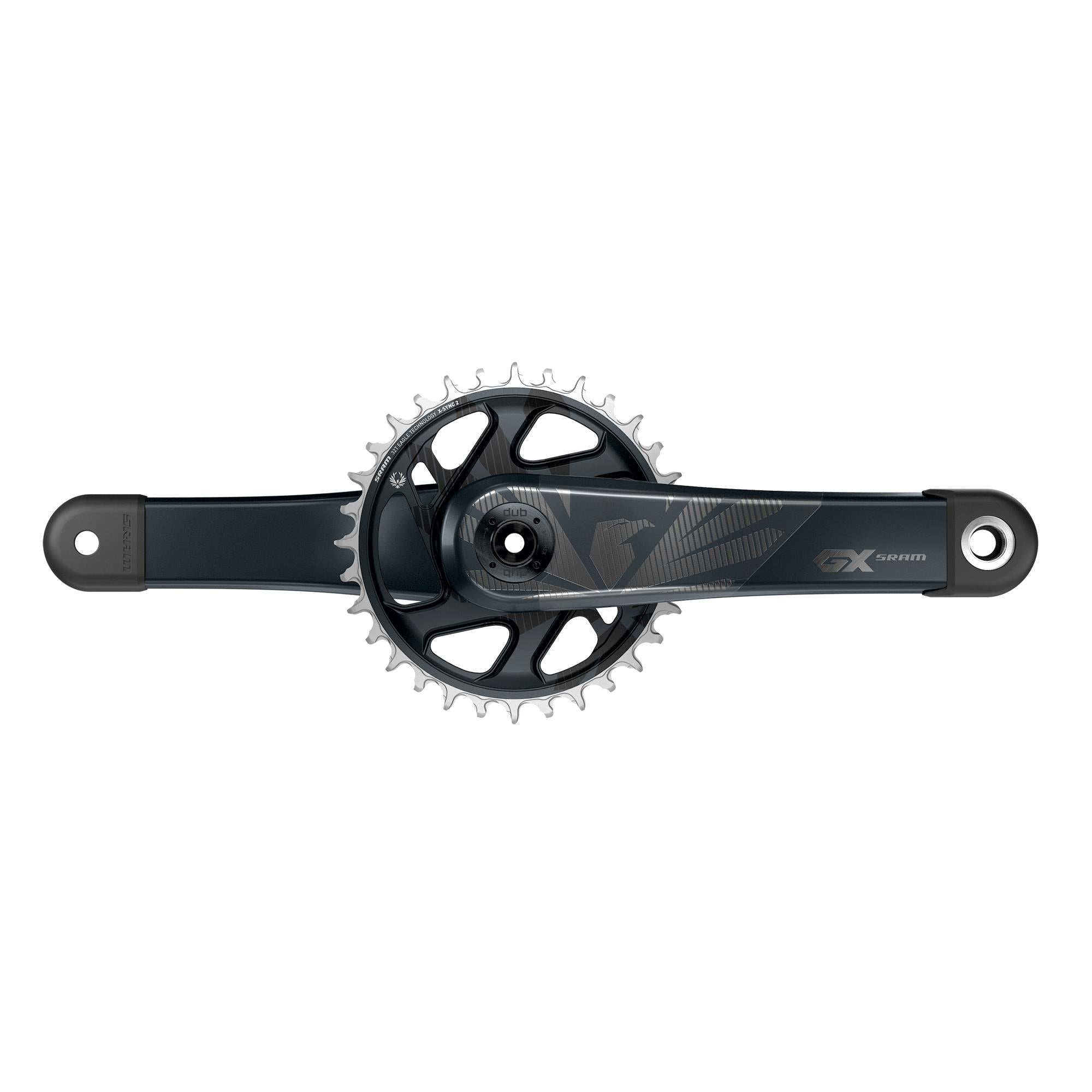 SRAM Crank GX Carbon Eagle Boost 148 DUB 12s w Direct Mount 32t X | Power2CycleSYNC 2 Chainring (DUB Cups/Bearings Not Included) | Power2Cycle LUNAR GREY