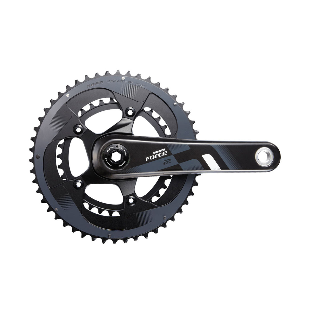 SRAM Force22 Crank Set GXP 165 50 | Power2Cycle34 GXP Cups NOT incl | Power2Cycle 11SPD 165MM 50 | Power2Cycle34T