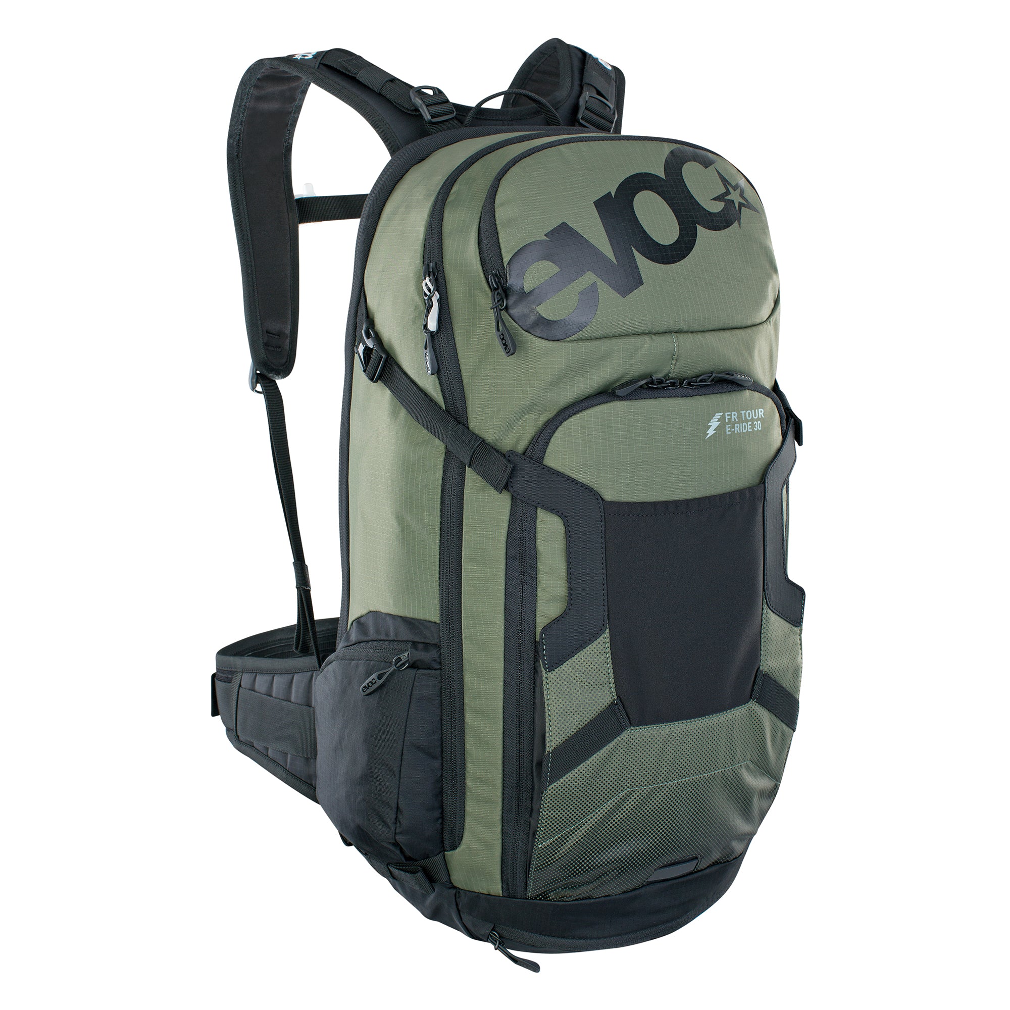 EVOC FR Tour E | Power2CycleRide Protector Backpack 2022 | Power2Cycle DARK OLIVE/BLACK 30L