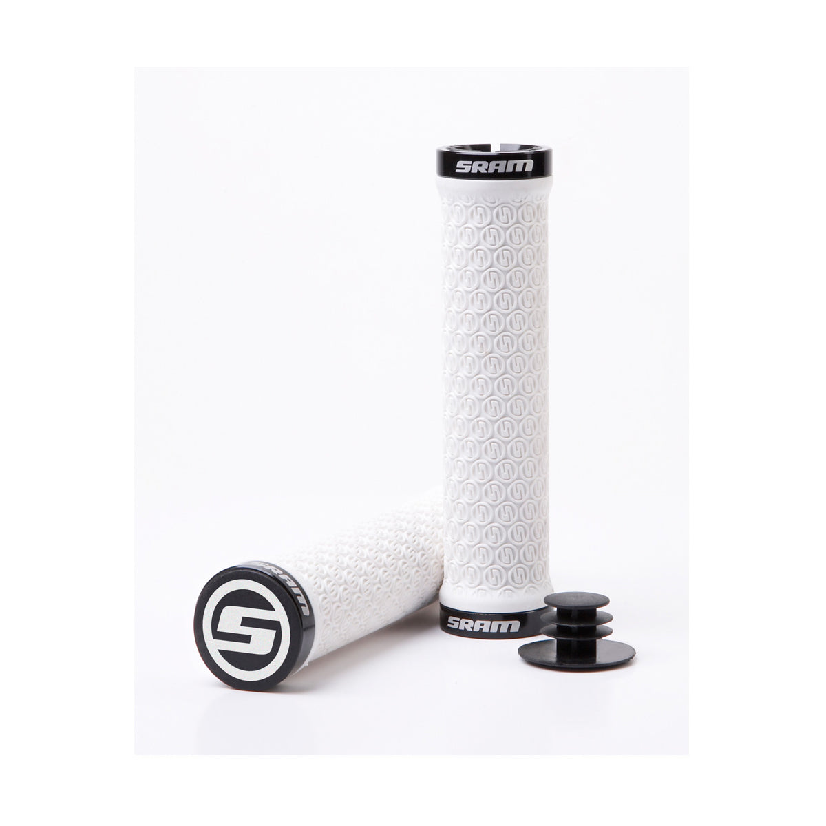 SRAM Locking Grips w/ 2 Clamps & End Plugs White | Power2Cycle
