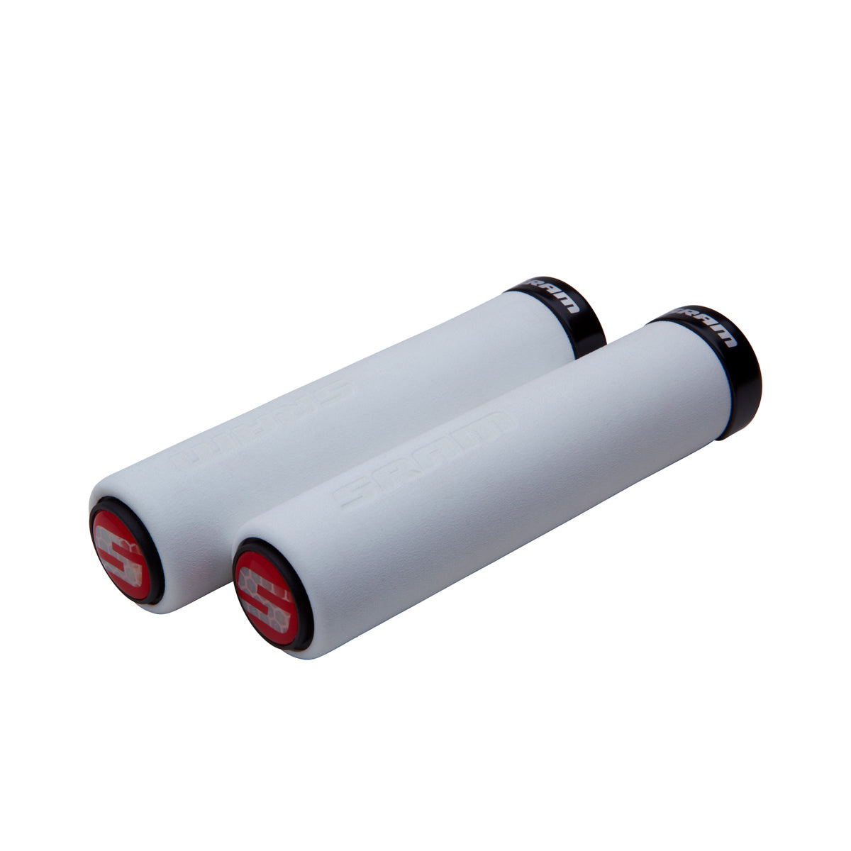SRAM Locking Grips Foam 129mm White with Single Black Clamp and End Plugs | Power2Cycle