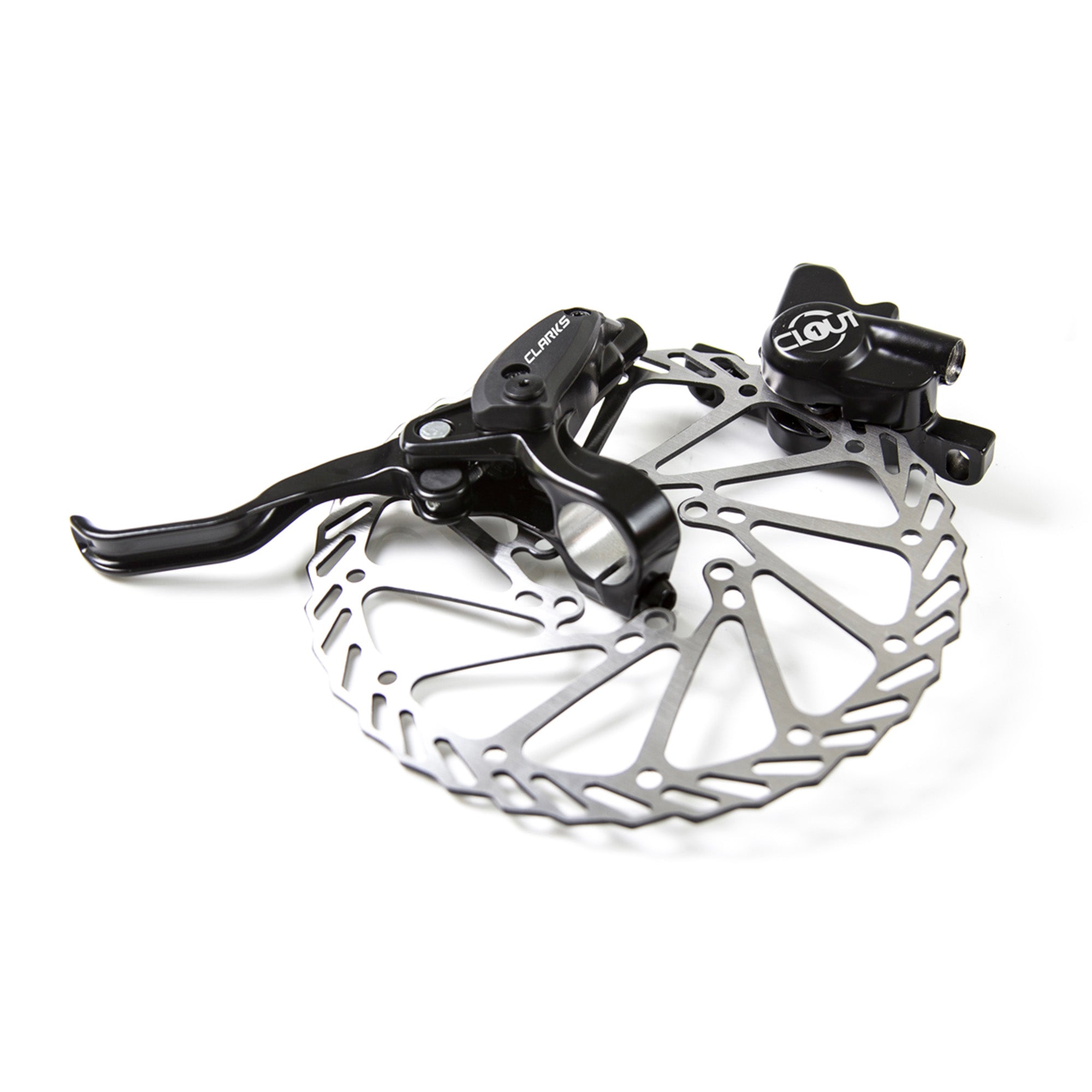 Clarks CLOUT Two Piston Hydraulic Brake Front F160 | Power2Cycle IS Mount | Power2Cycle BLACK