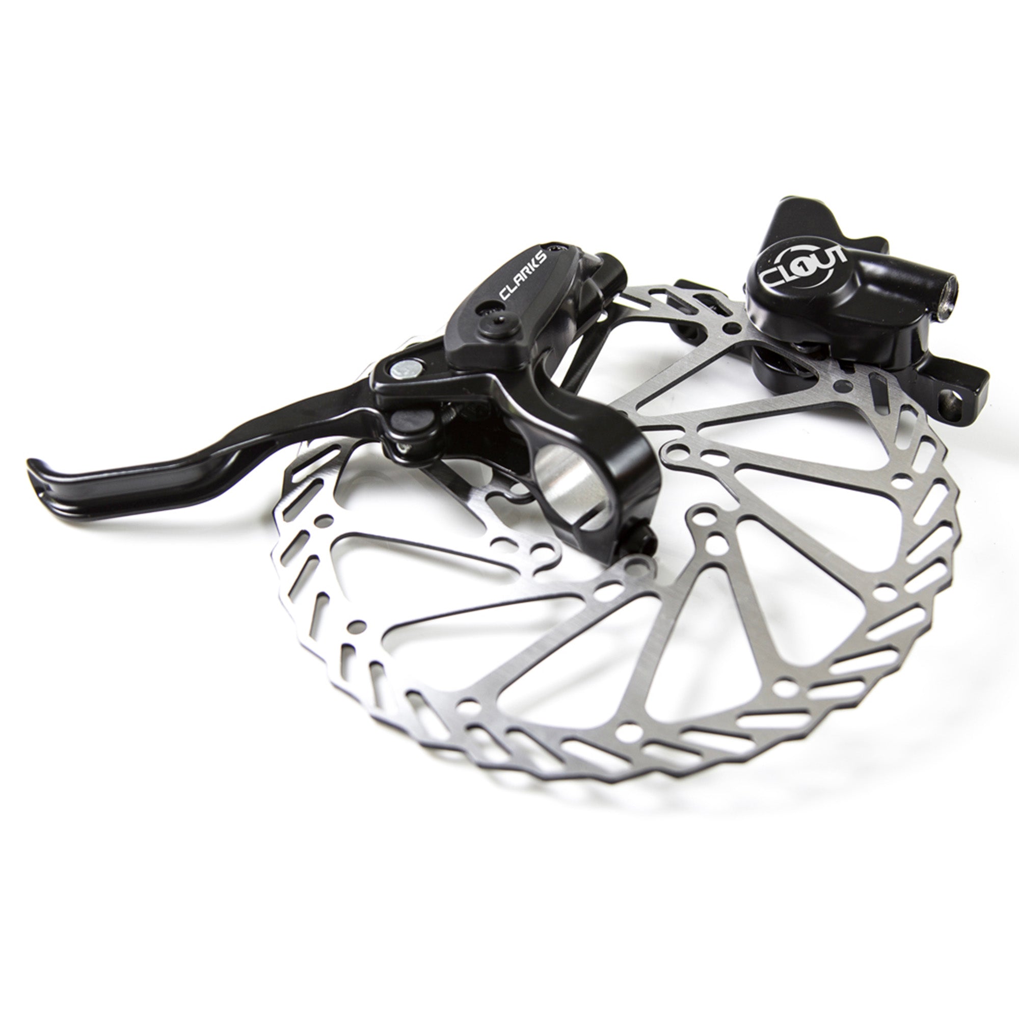 Clarks CLOUT Two Piston Hydraulic Brake Rear R160 | Power2Cycle IS Mount | Power2Cycle BLACK