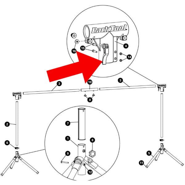 Park Tool ES | Power2Cycle Top Tube Quick Release Assembly for ES | Power2Cycle1 and ES | Power2Cycle2