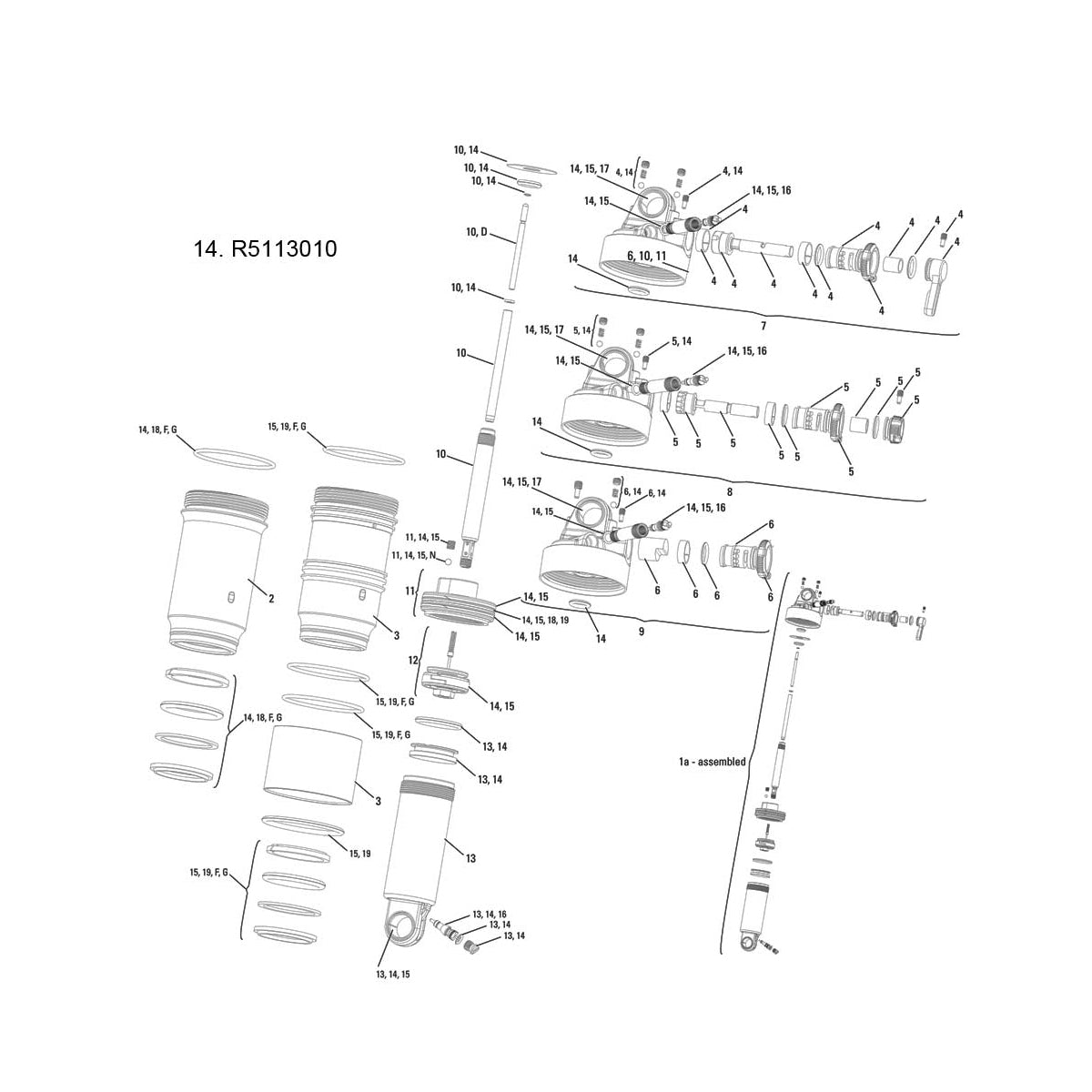 RockShox Spare | Power2Cycle Rear Shock Service Kit Full | Power2Cycle 2011 Monarch RT3/RT/R | Power2Cycle