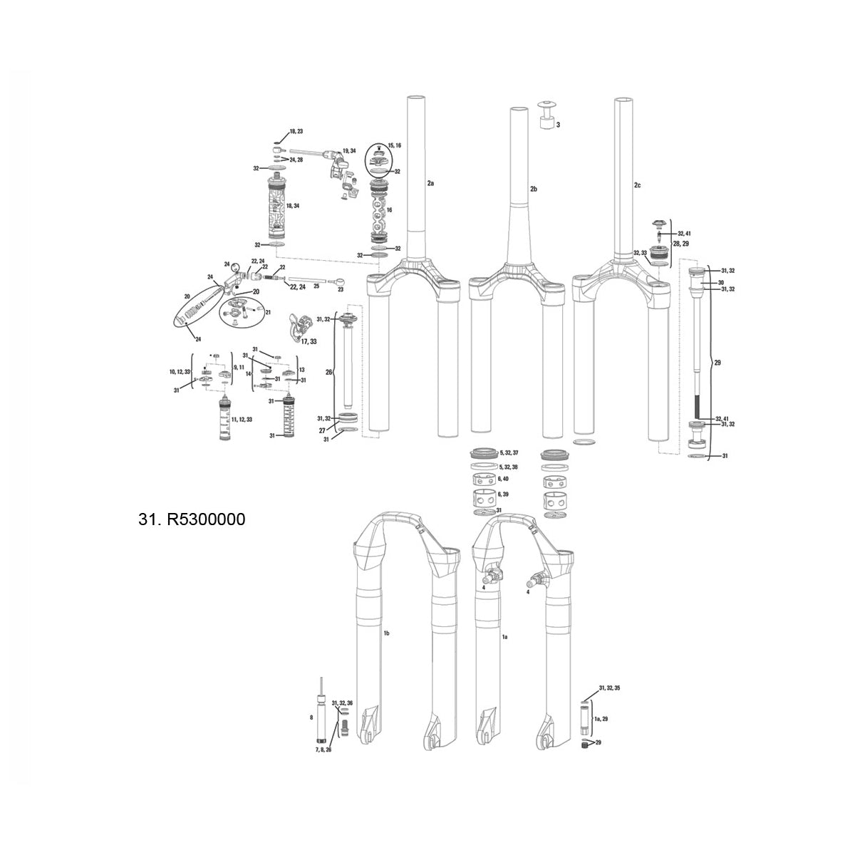 RockShox Spare | Power2Cycle Front Suspension Service Service Kit 08 | Power2Cycle15 SIDA (80/100mm Cha | Power2Cycleis Only) | Power2Cycle