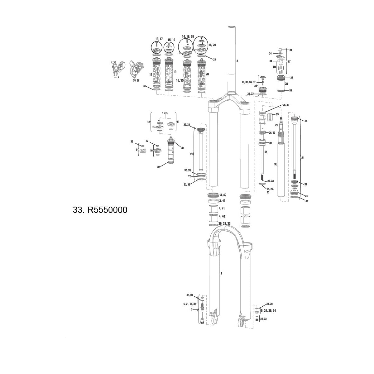 RockShox Spare | Power2Cycle Front Suspension Service Kit (Full), Dual Air/Motion ControlDNA | Power2Cycle 2012 Revelation | Power2Cycle