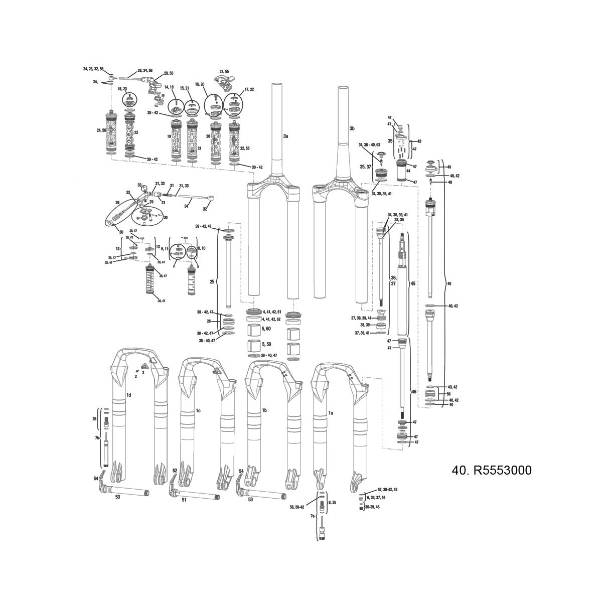 RockShox Spare | Power2Cycle Front Suspension Service Kit (Full), Dual Position Air/Motion Control DNA | Power2Cycle 2012 Revelation | Power2Cycle