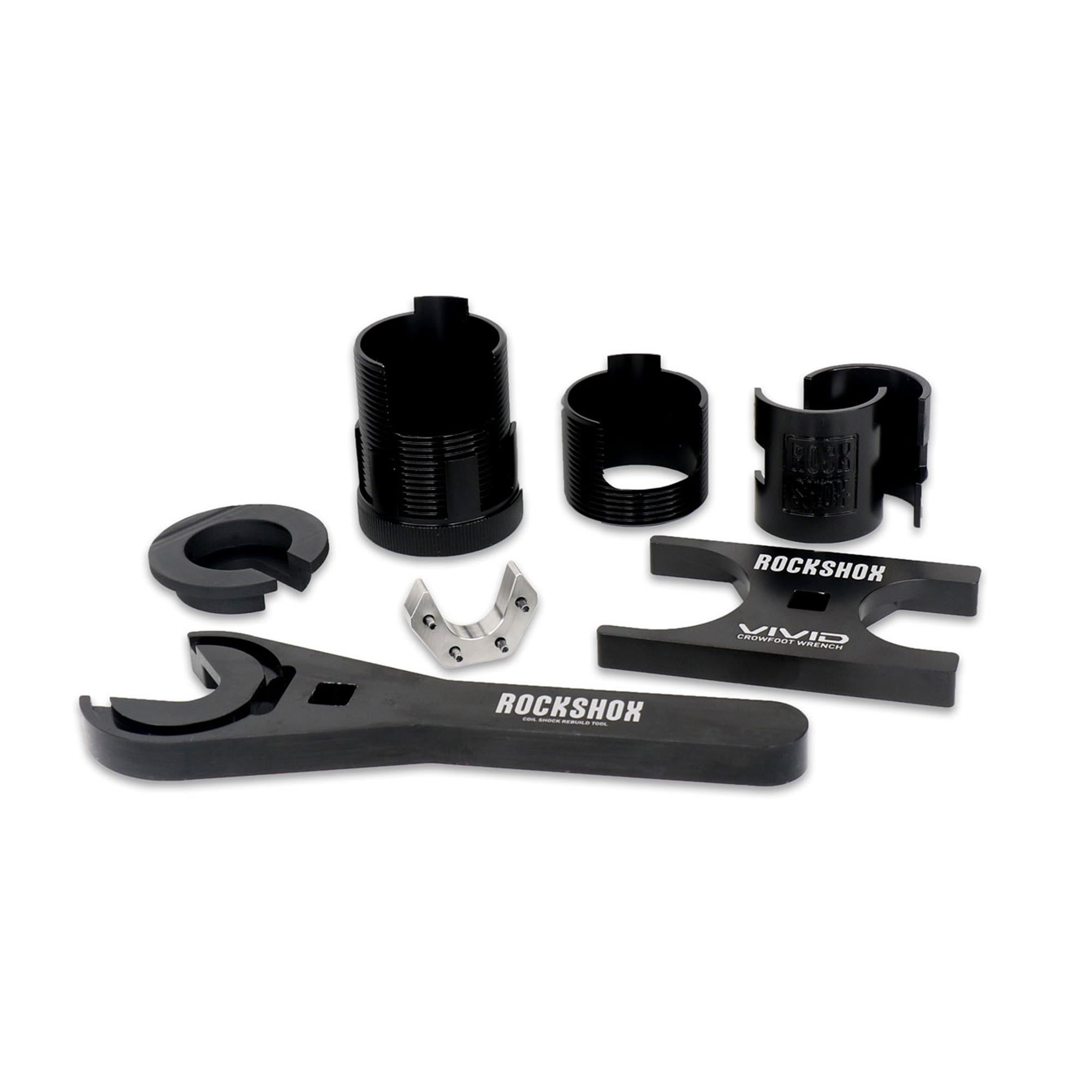 RockShox Rear Shock Toolset for Vivid Service (includes countermeasure tools, clip, 46/36 crowfoot, body protector) | Power2Cycle Vivid C1+ (2024+) | Power2Cycle