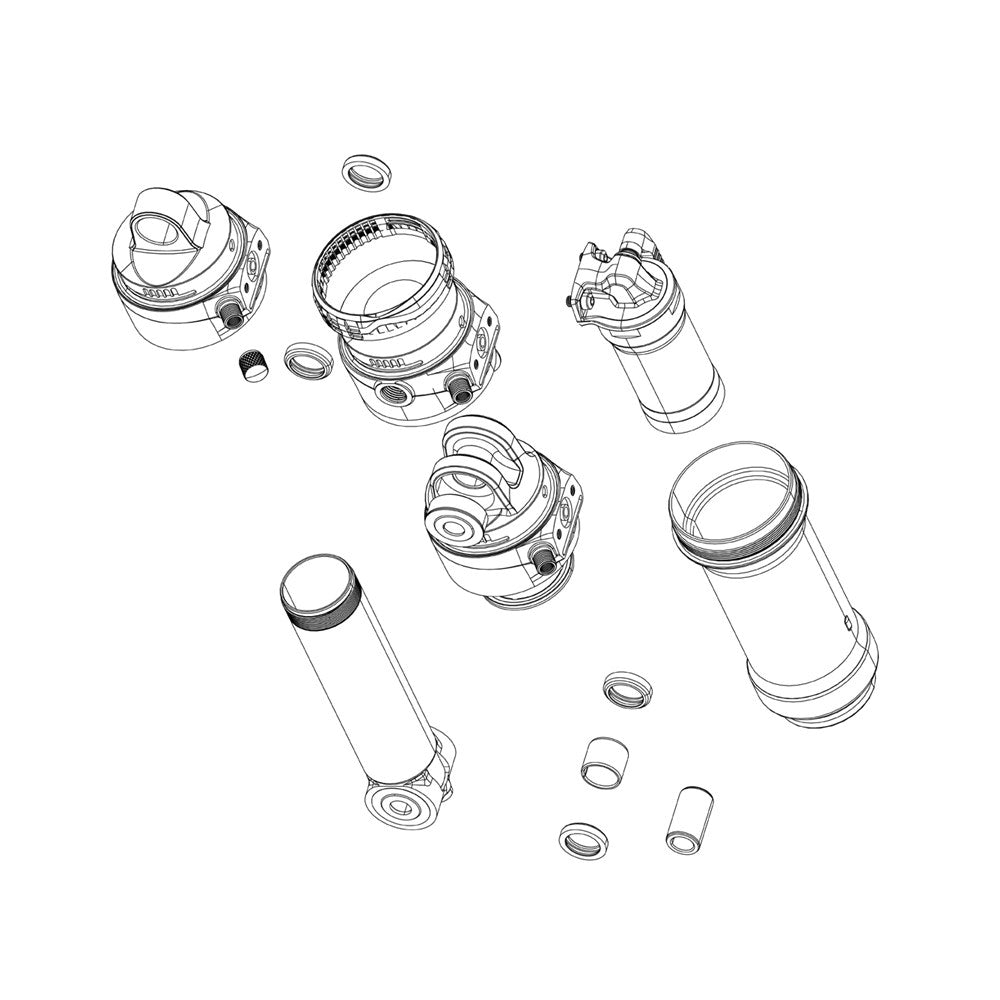 RockShox Spare | Power2Cycle Rear Shock Spare Parts Damper Body/IFP Bearing Eyelet 65mmIncludes Damper Body IFP, Valve Core and Caps) | Power2Cycle Deluxe A1/ Super Deluxe A1 (2017+) | Power2Cycle BLACK