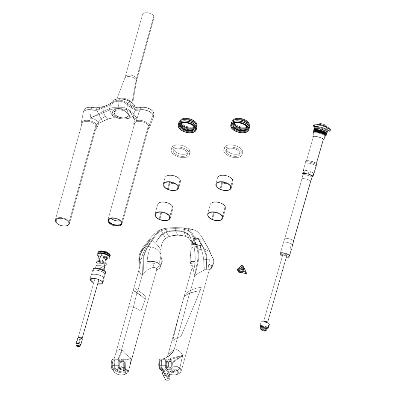 Rockshox Spare | Power2Cycle Fork Decal Kit | Power2Cycle BoXXer Select+ 27/29 (2020+) | Power2Cycle GREY FOR GLO | Power2Cycle BLACK