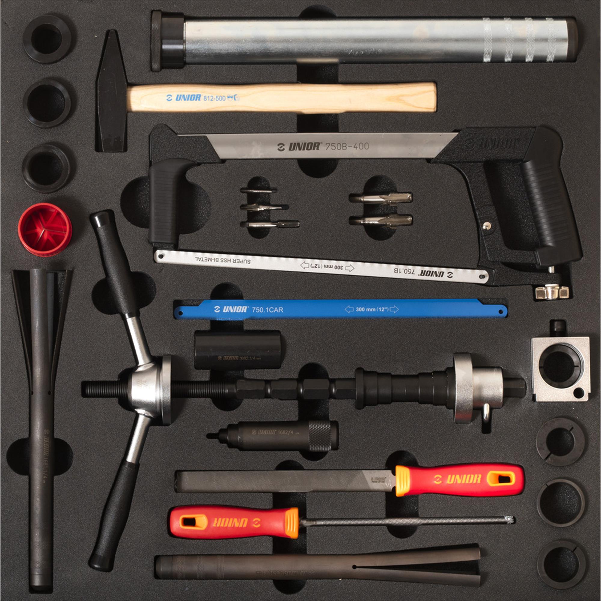 UNIOR Set Of Tools In Tray 2 For 2600C | Power2Cycle Frame And Fork Tools 2024 | Power2Cycle BLACK 570X562X30