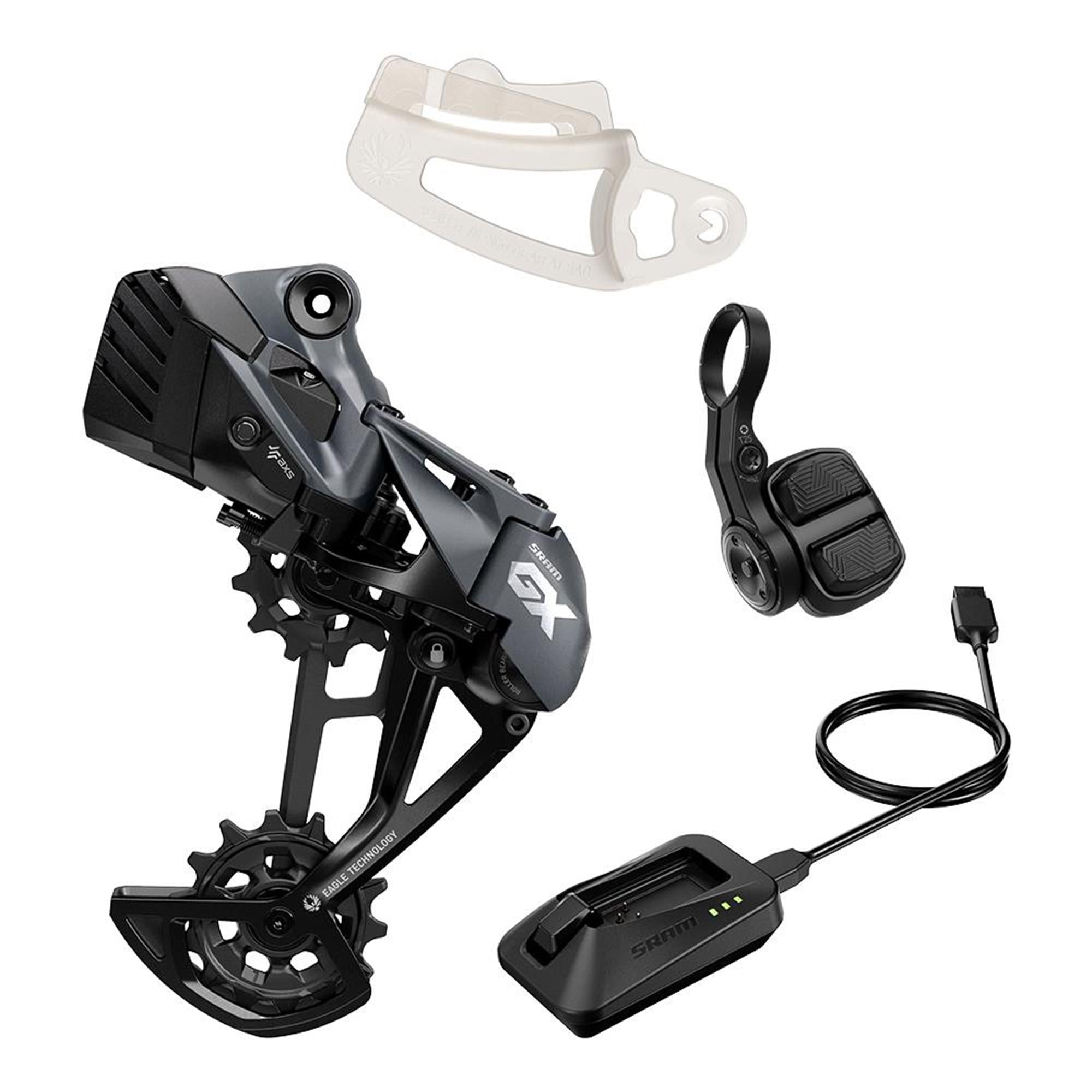 SRAM GX Eagle AXS Upgrade Kit (Rear Derailleur With Protector, Battery, Pod Controller W/Infinite Clamp, Powerlock, Charger/Cord, Chain Gap Tool, SRAM Multitool) | Power2Cycle