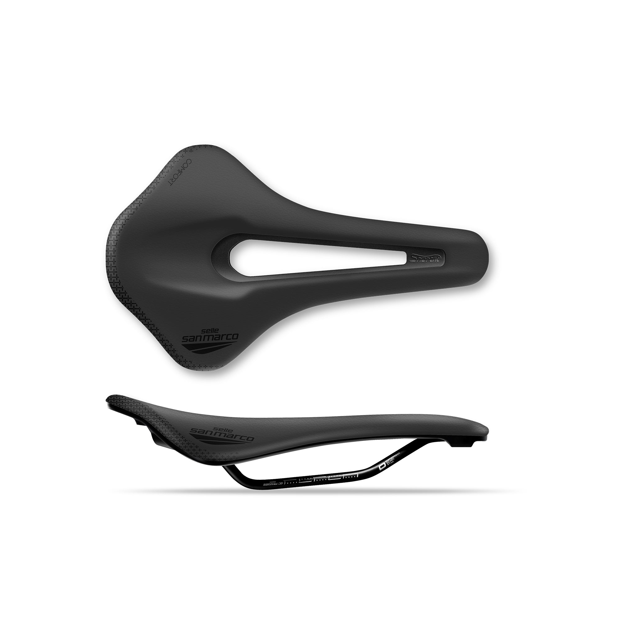 Selle San Marco Shortfit 2.0 Comfort Dynamic Saddle | Power2Cycle BLACK/BLACK