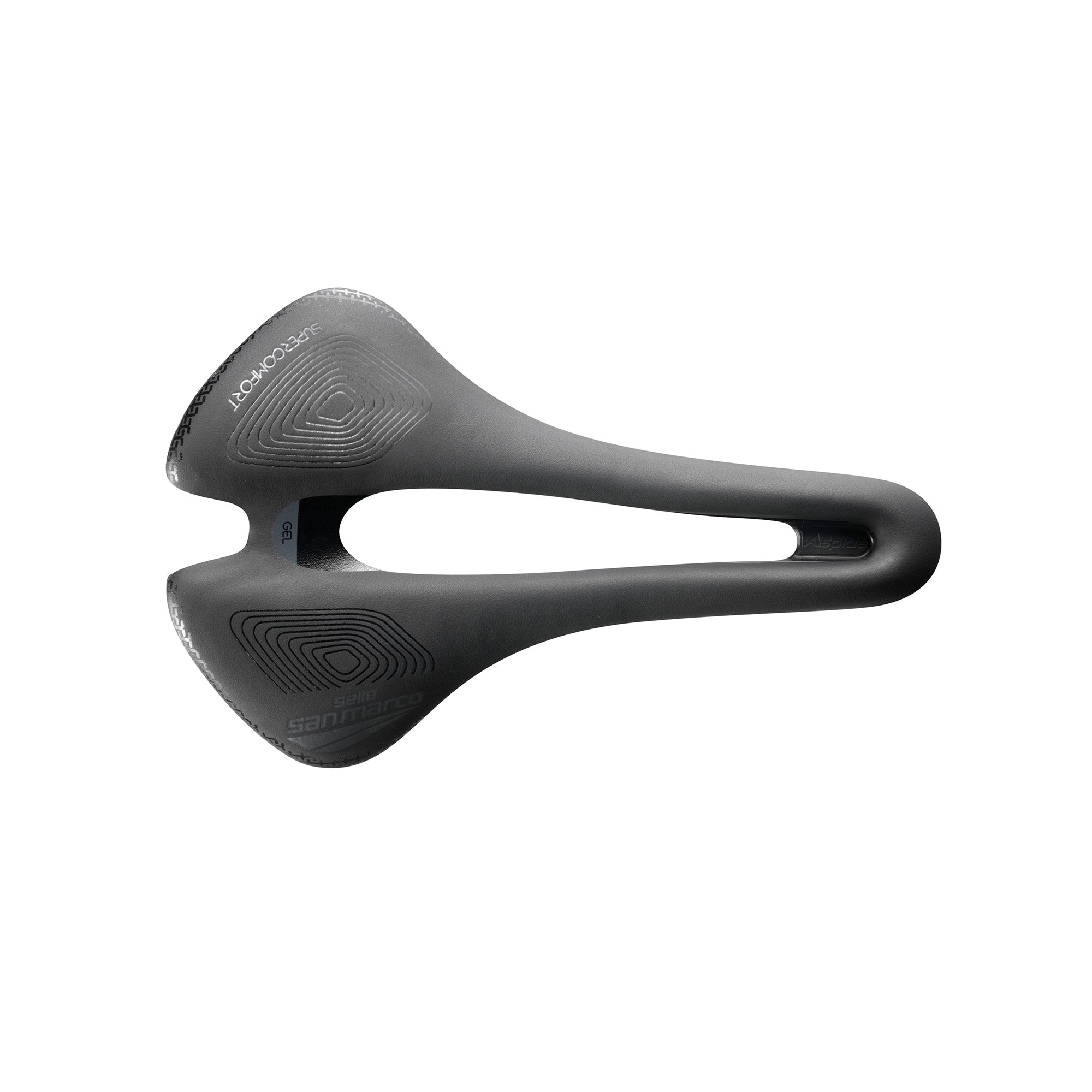 Selle San Marco Aspide Short Supercomfort Racing Saddle | Power2Cycle BLACK/BLACK