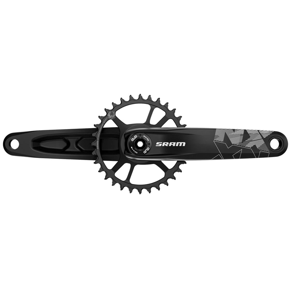 SRAM Crank NX Eagle DUB 12s w Direct Mount 32t X | Power2CycleSYNC 2 Steel Chainring Black (DUB Cups/Bearings Not Included) | Power2Cycle BLACK