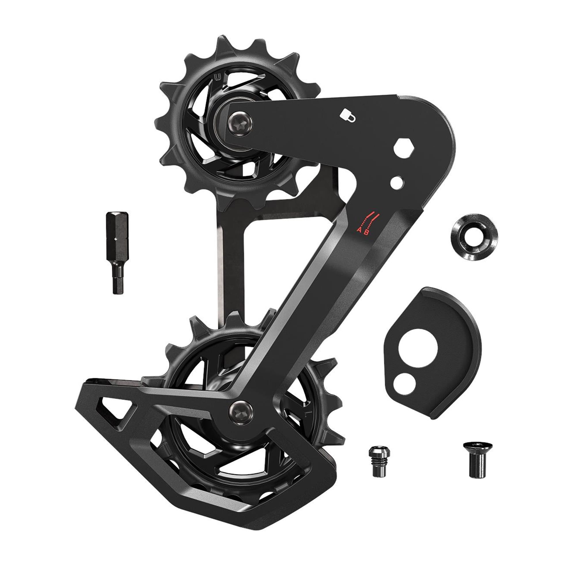 SRAM Rear Derailleur Cage Kit Aluminum T | Power2CycleType Eagle AXS Without Damper (Replacement Outer And Inner Cages, Bit Driver Hex3, Including Pulleys) | Power2Cycle